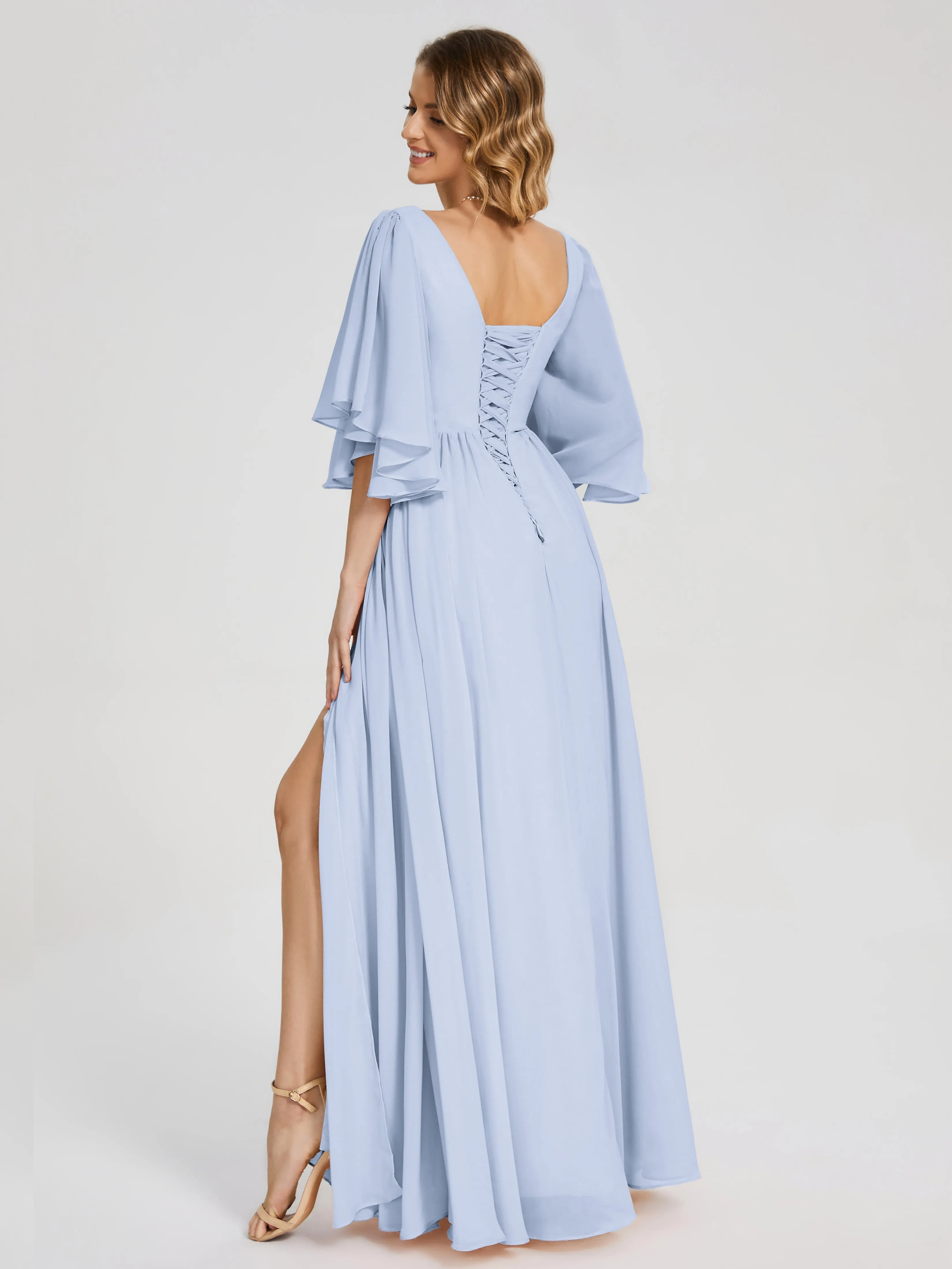 Giselle Pretty Corset Back Chiffon Bridesmaid Dresses