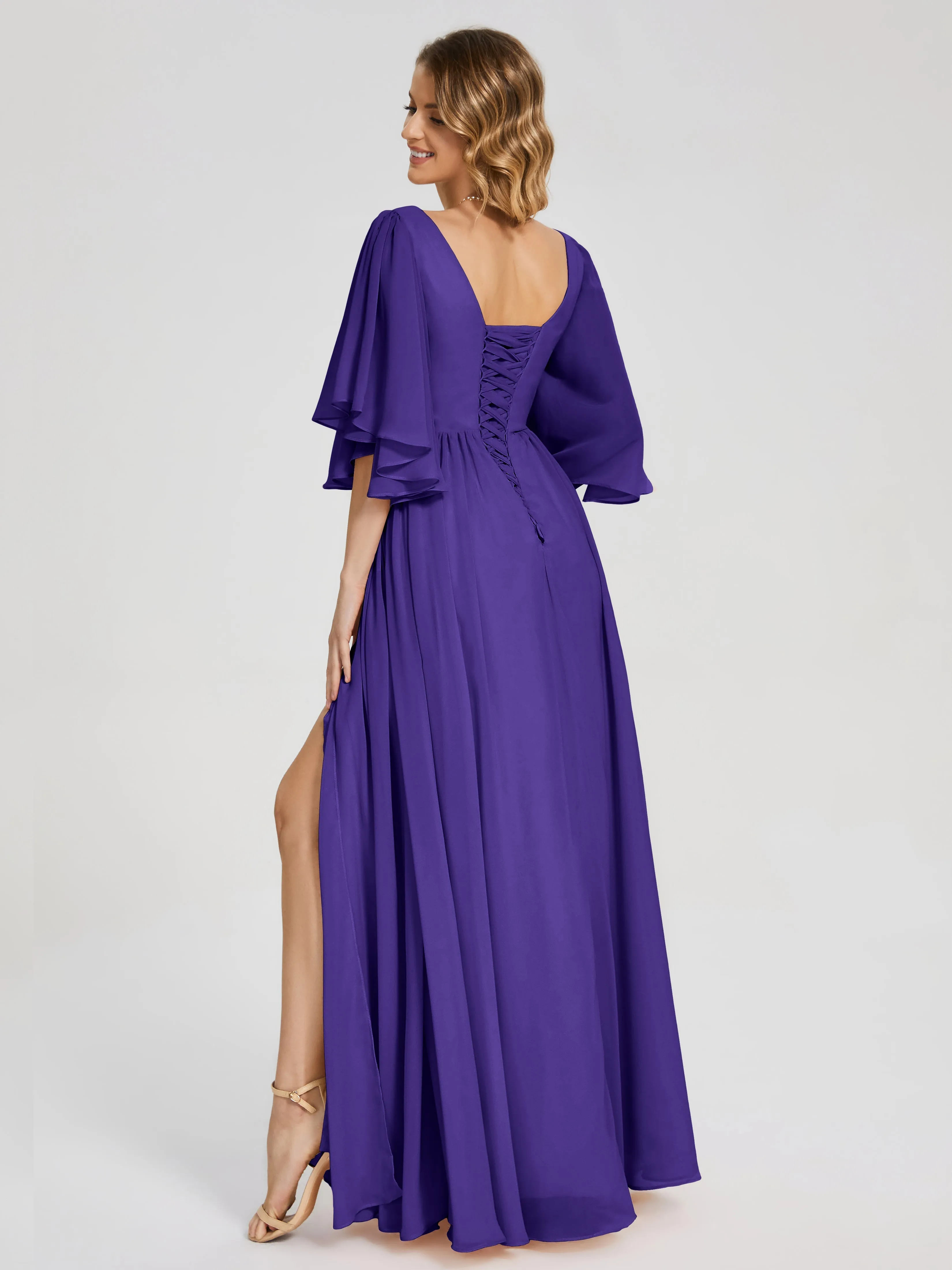 Giselle Pretty Corset Back Chiffon Bridesmaid Dresses