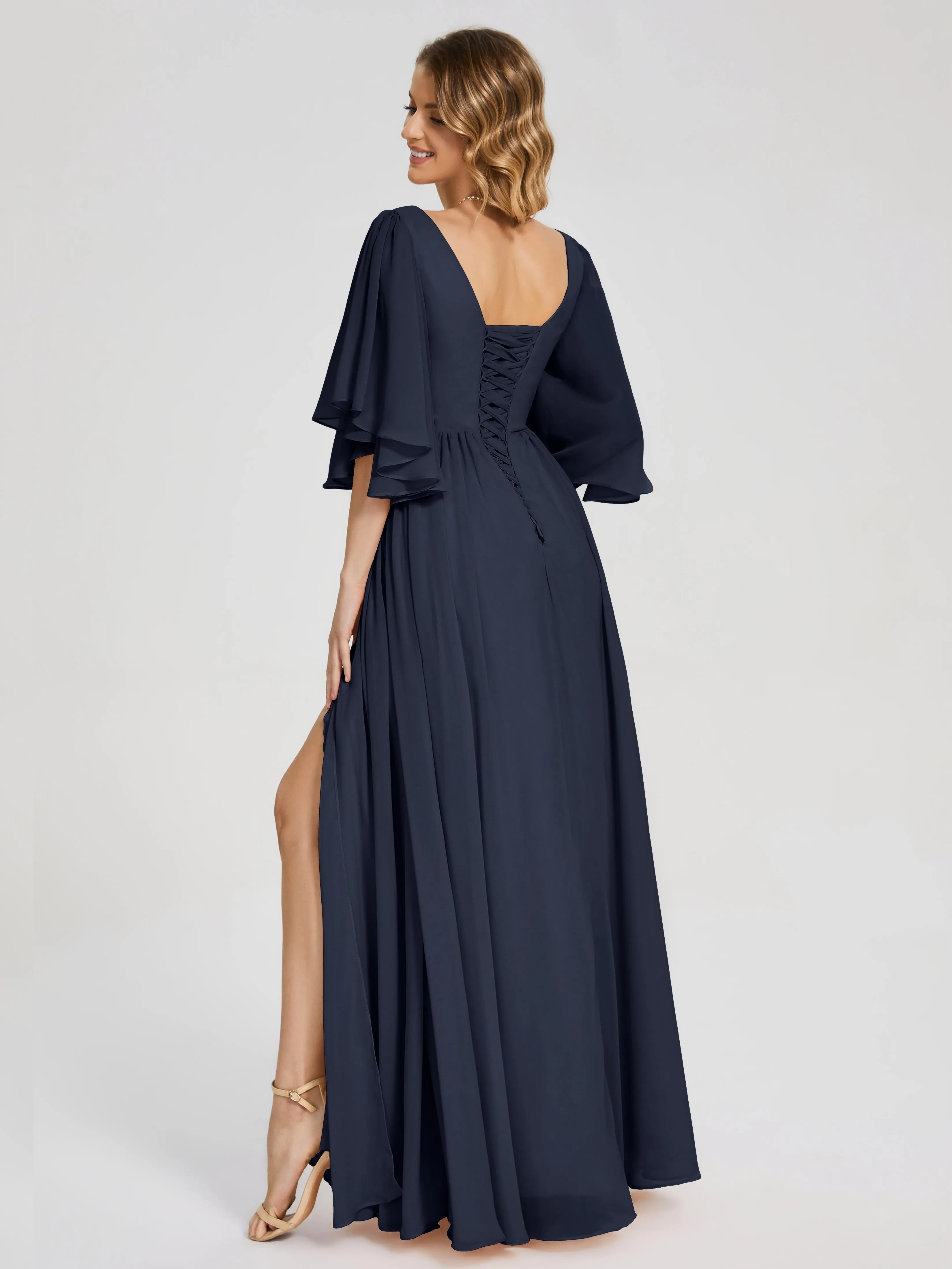 Giselle Pretty Corset Back Chiffon Bridesmaid Dresses