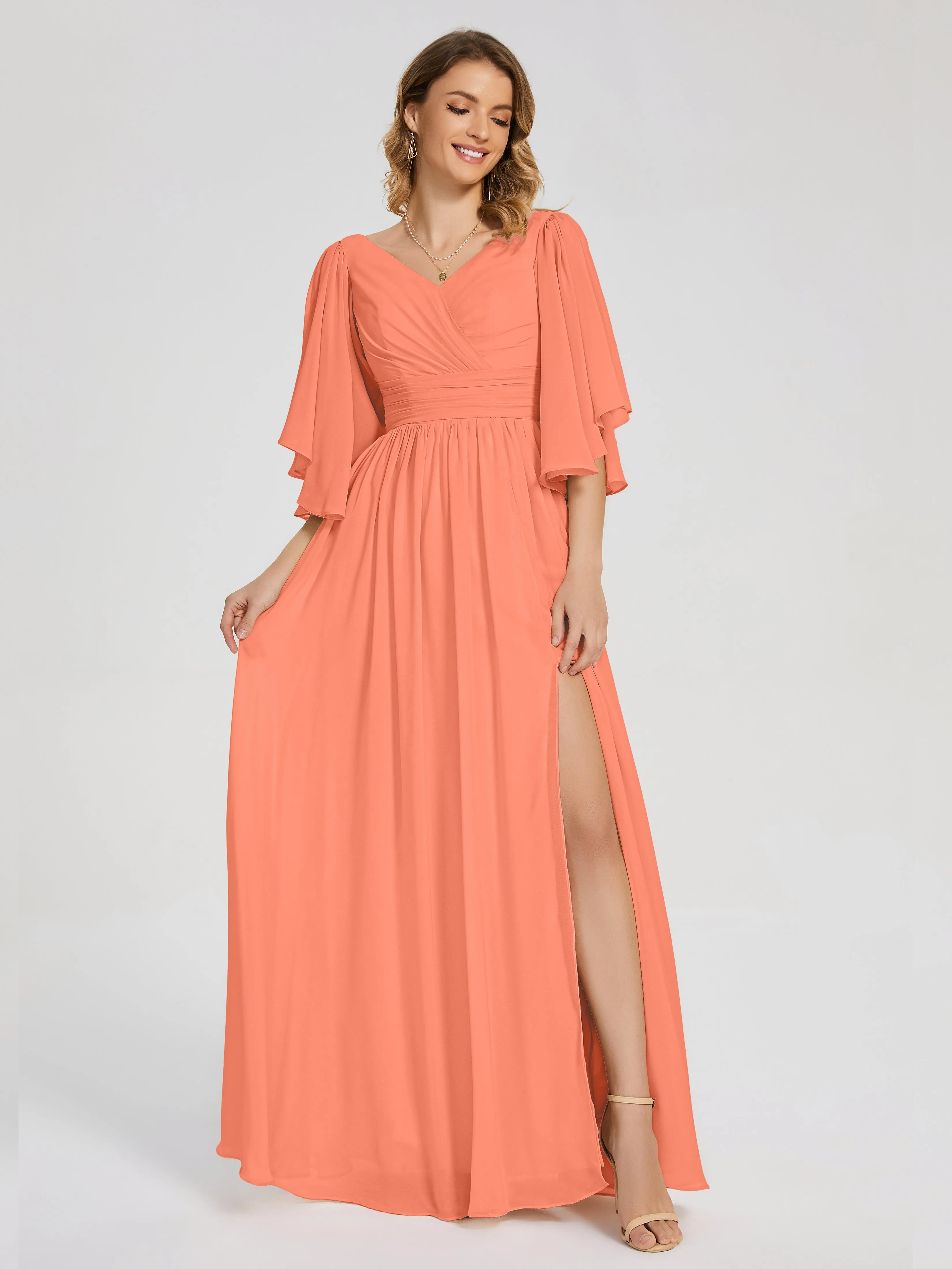 Giselle Pretty Corset Back Chiffon Bridesmaid Dresses