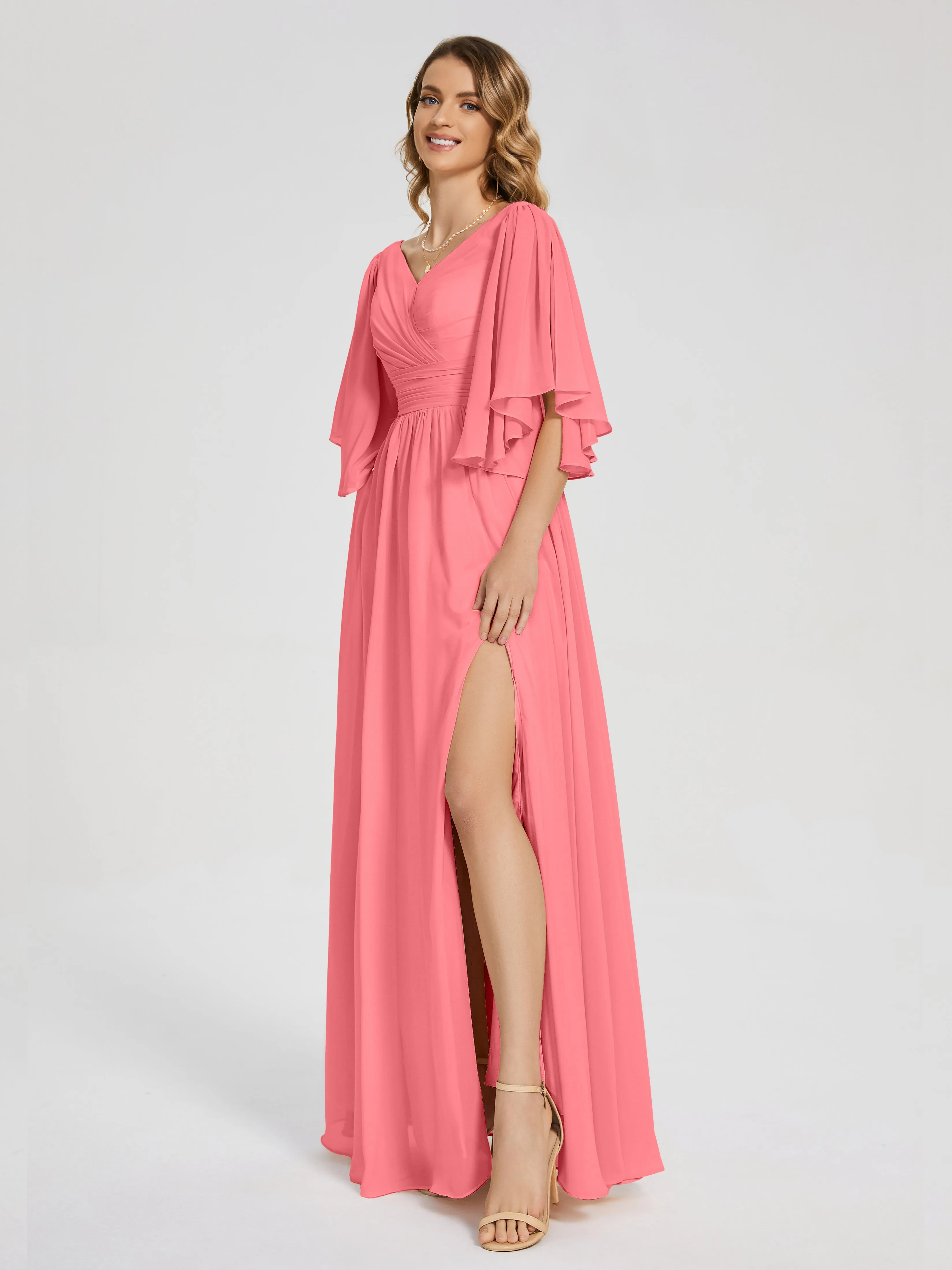 Giselle Pretty Corset Back Chiffon Bridesmaid Dresses