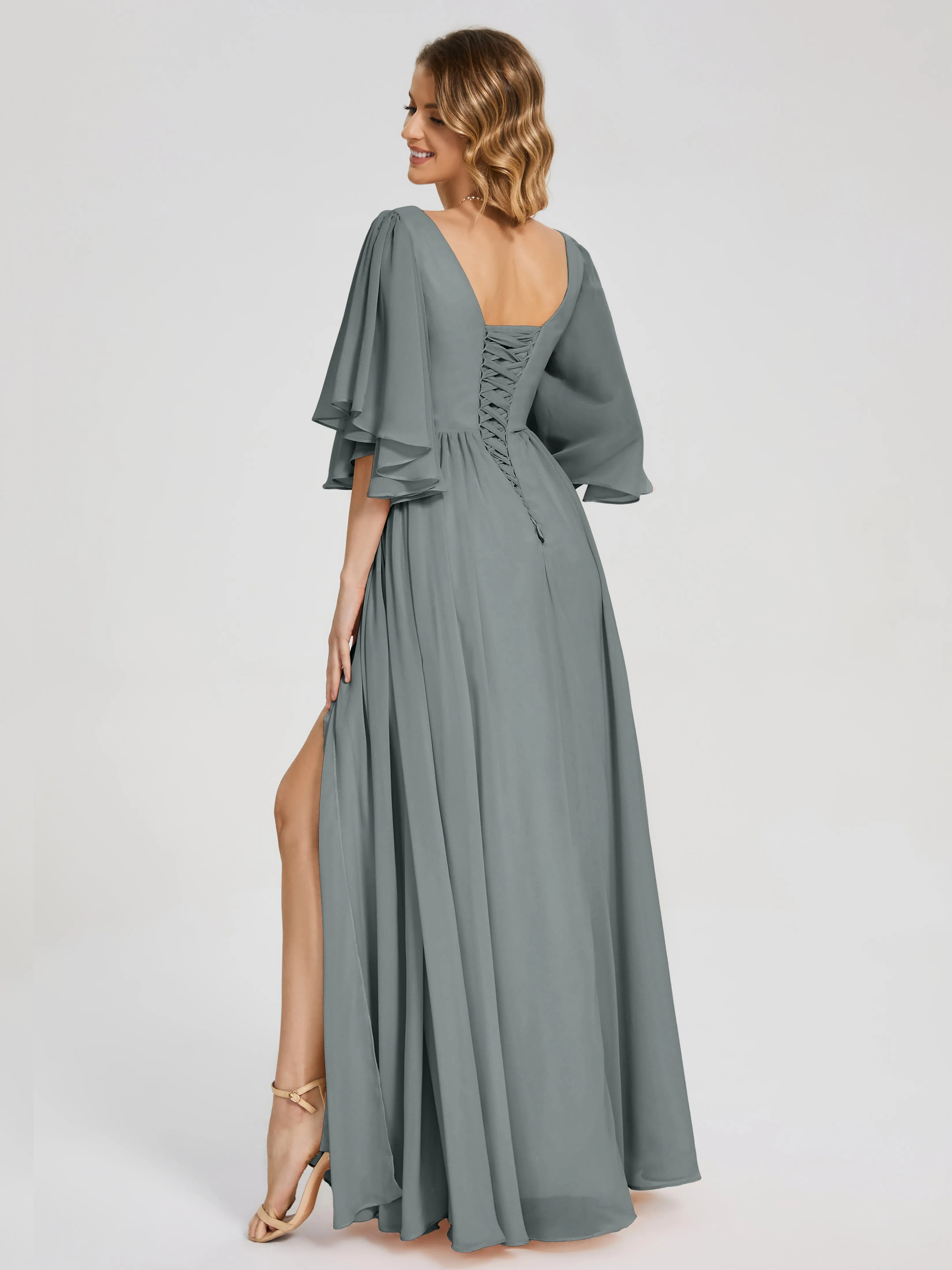 Giselle Pretty Corset Back Chiffon Bridesmaid Dresses