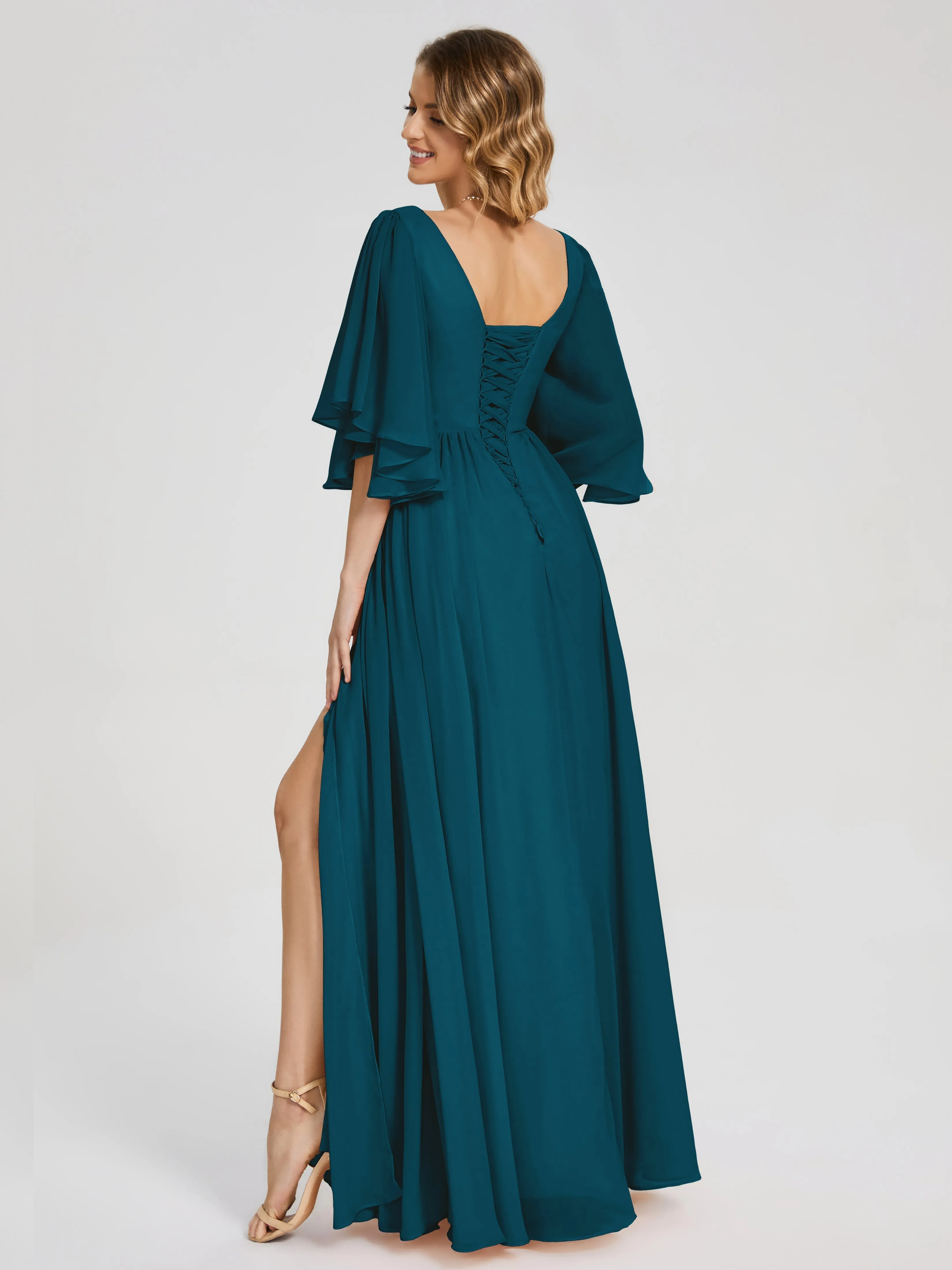 Giselle Pretty Corset Back Chiffon Bridesmaid Dresses