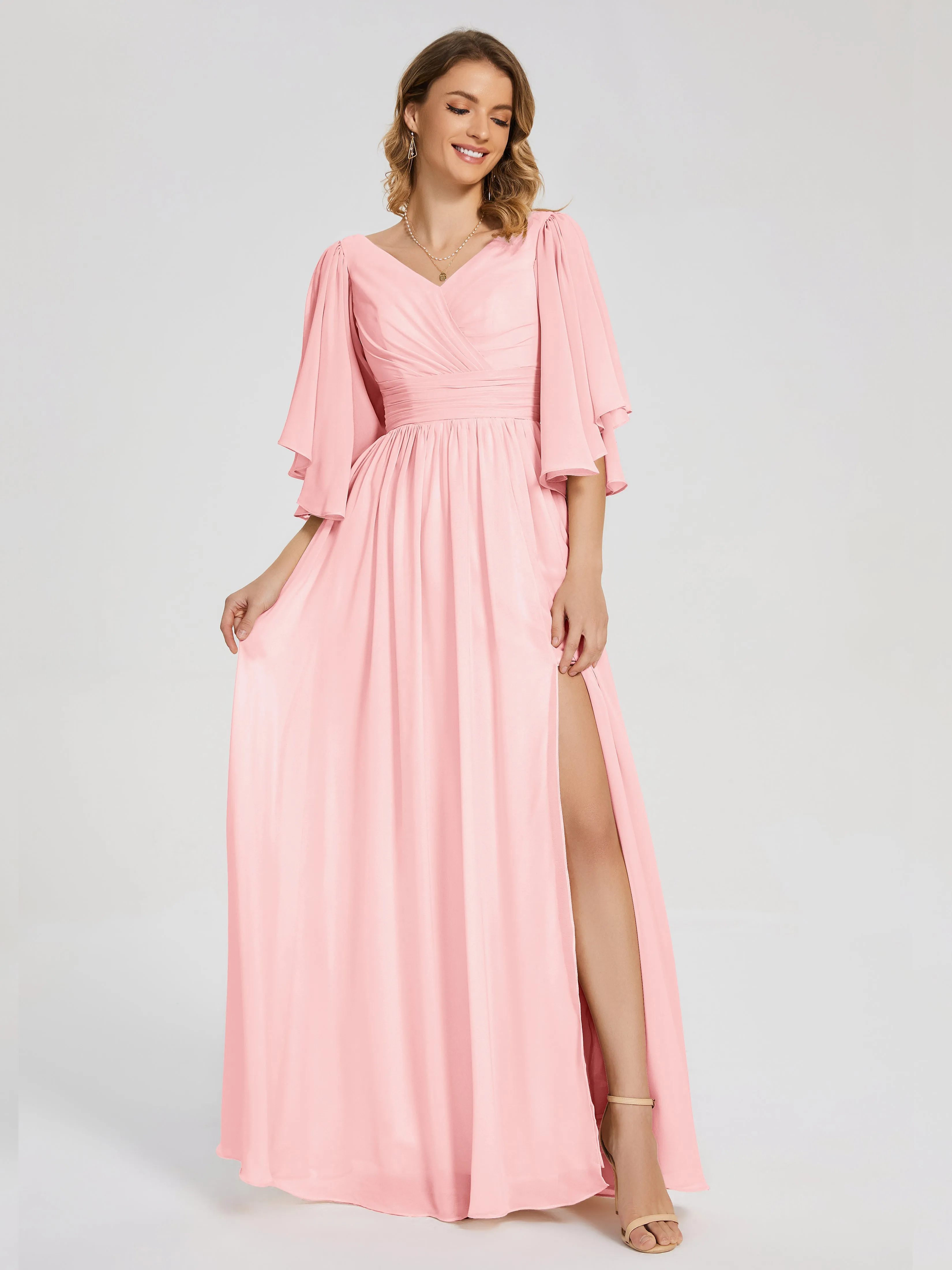 Giselle Pretty Corset Back Chiffon Bridesmaid Dresses
