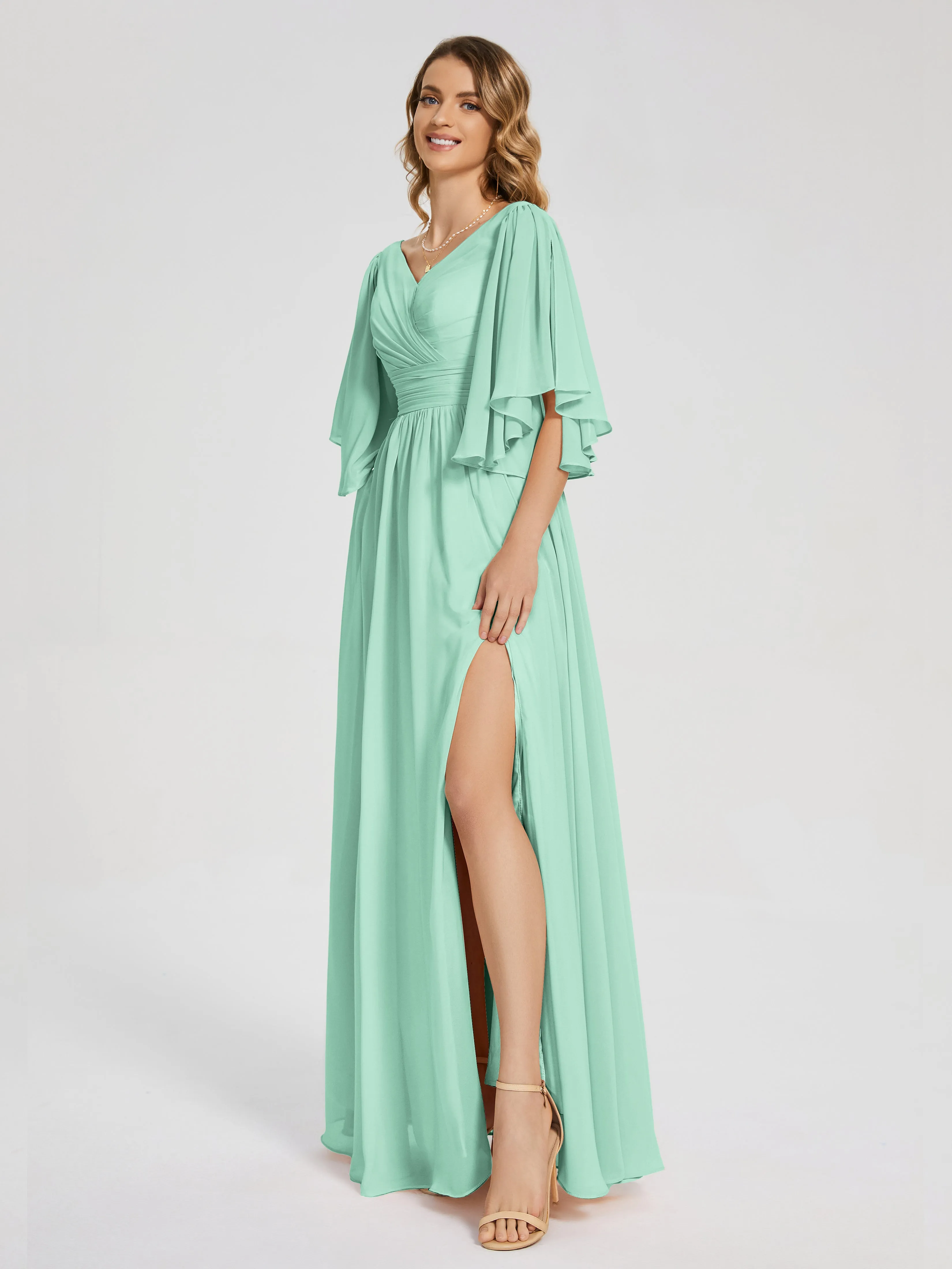 Giselle Pretty Corset Back Chiffon Bridesmaid Dresses
