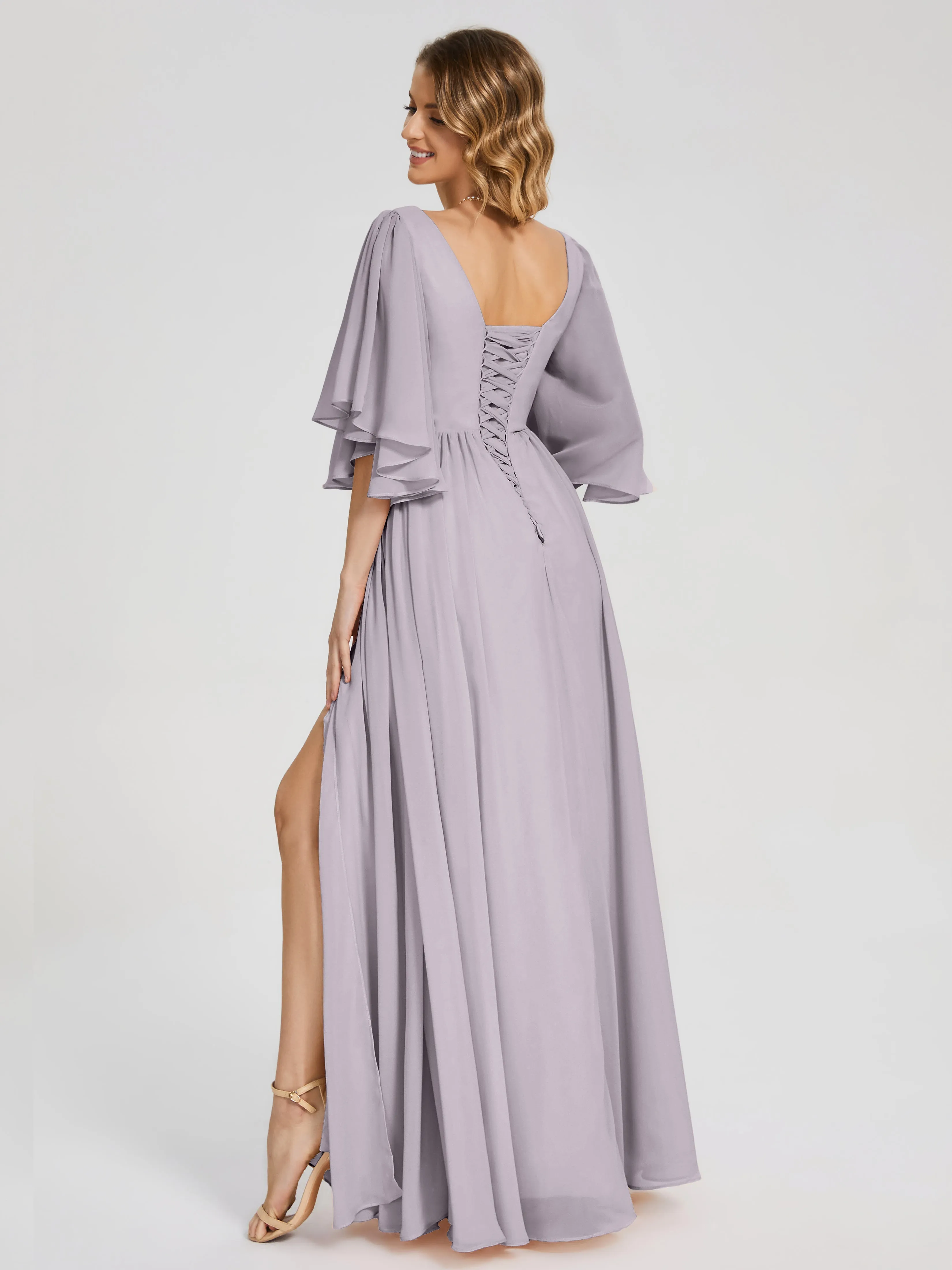 Giselle Pretty Corset Back Chiffon Bridesmaid Dresses