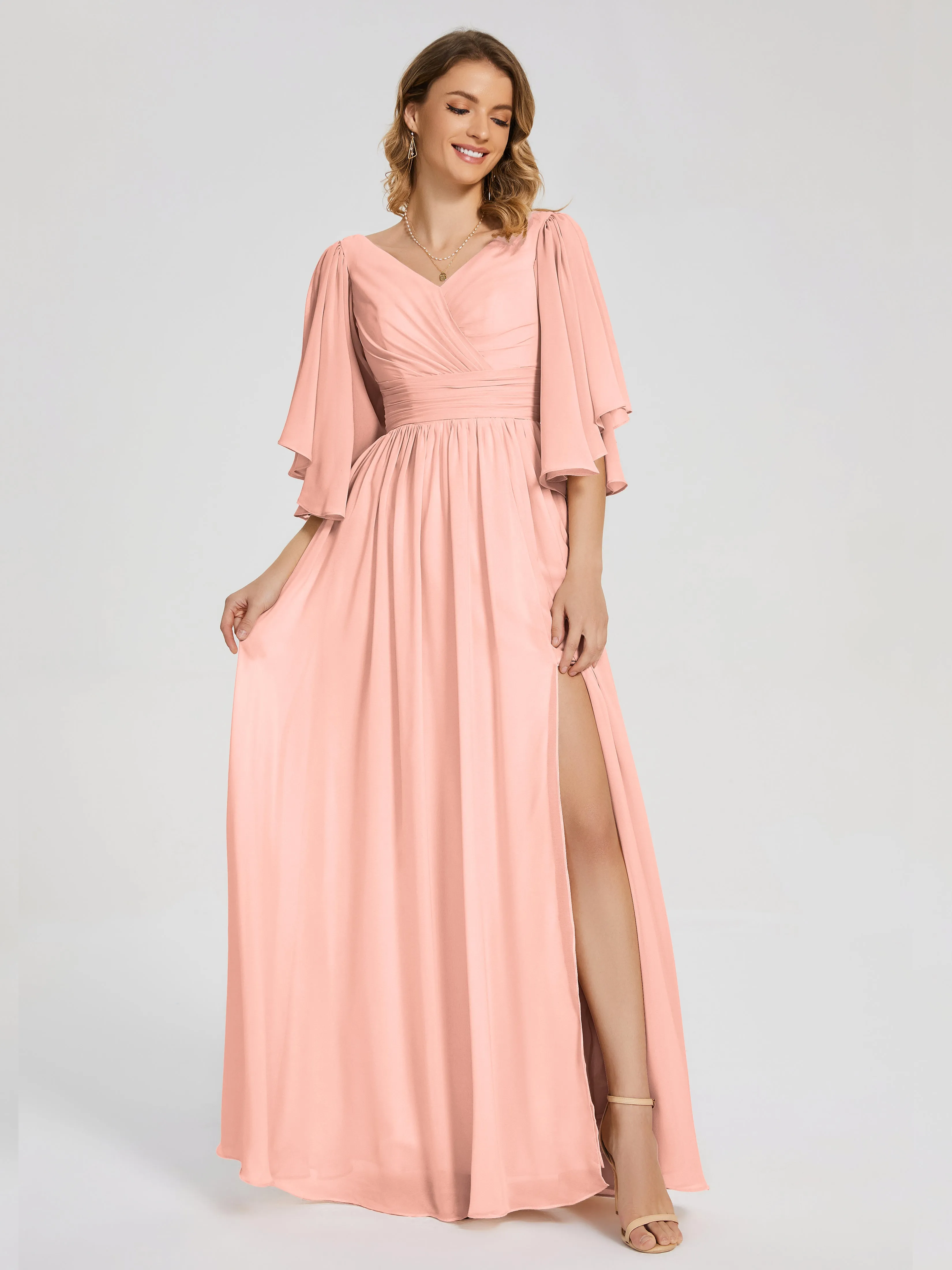 Giselle Pretty Corset Back Chiffon Bridesmaid Dresses