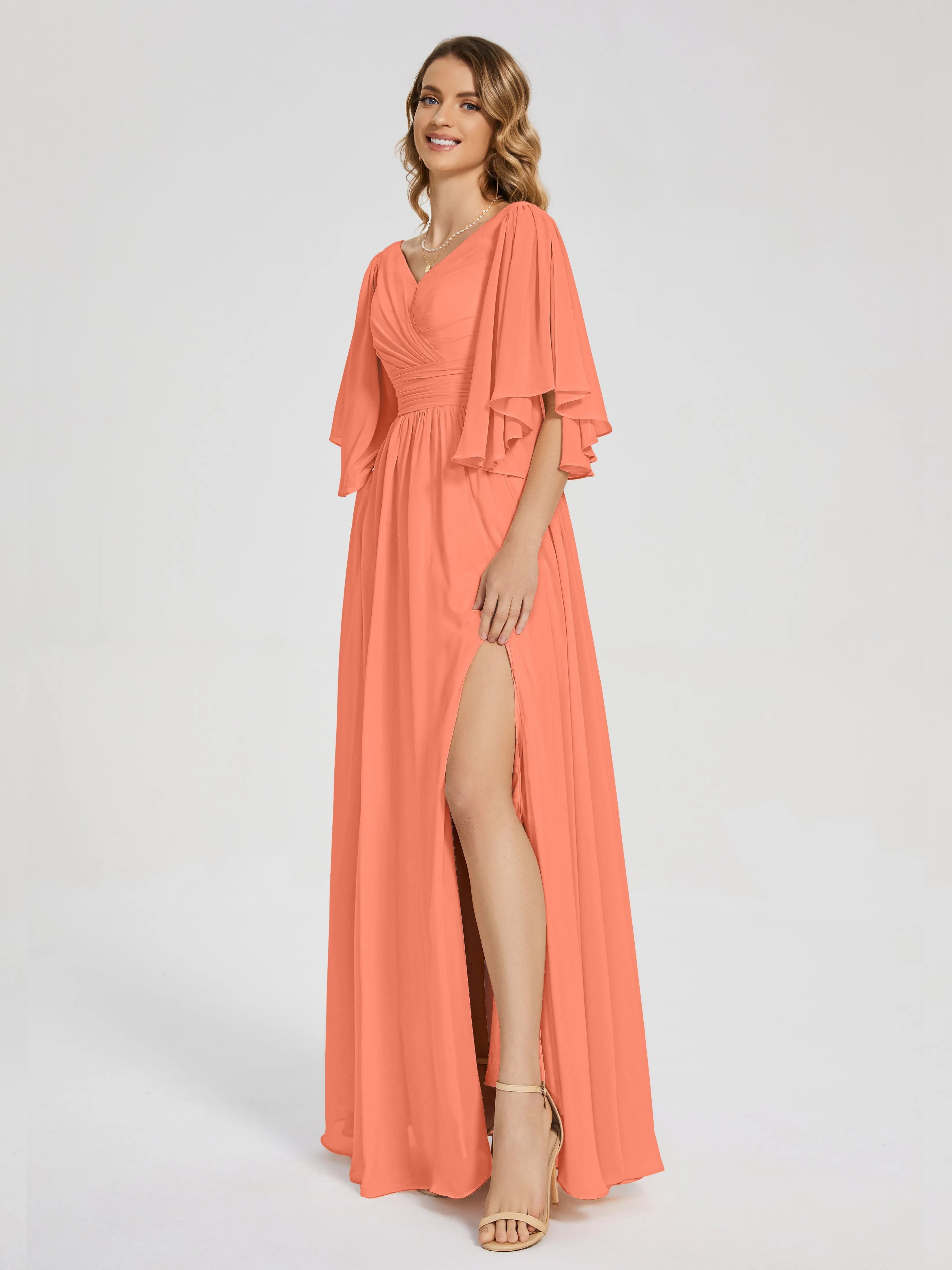 Giselle Pretty Corset Back Chiffon Bridesmaid Dresses