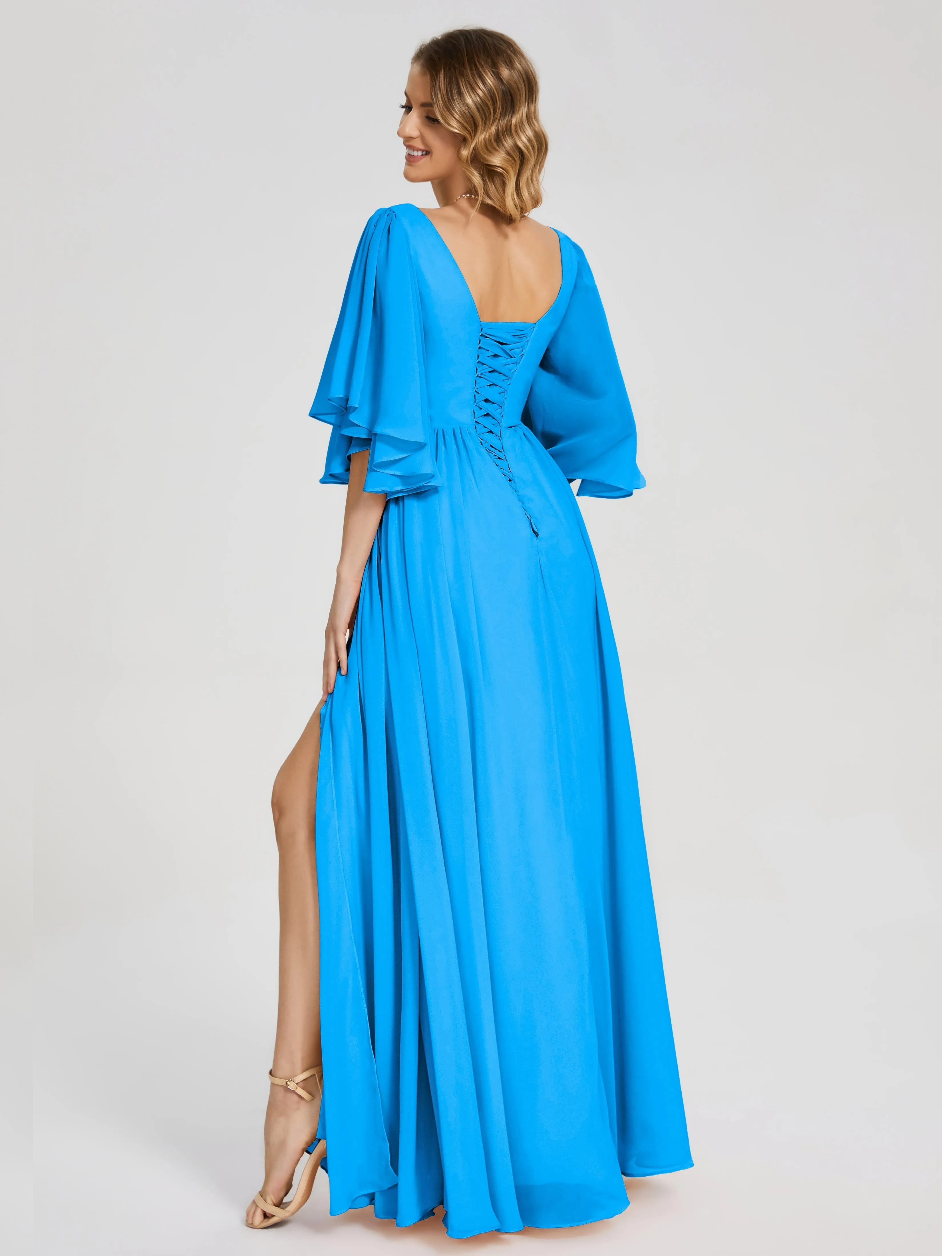 Giselle Pretty Corset Back Chiffon Bridesmaid Dresses