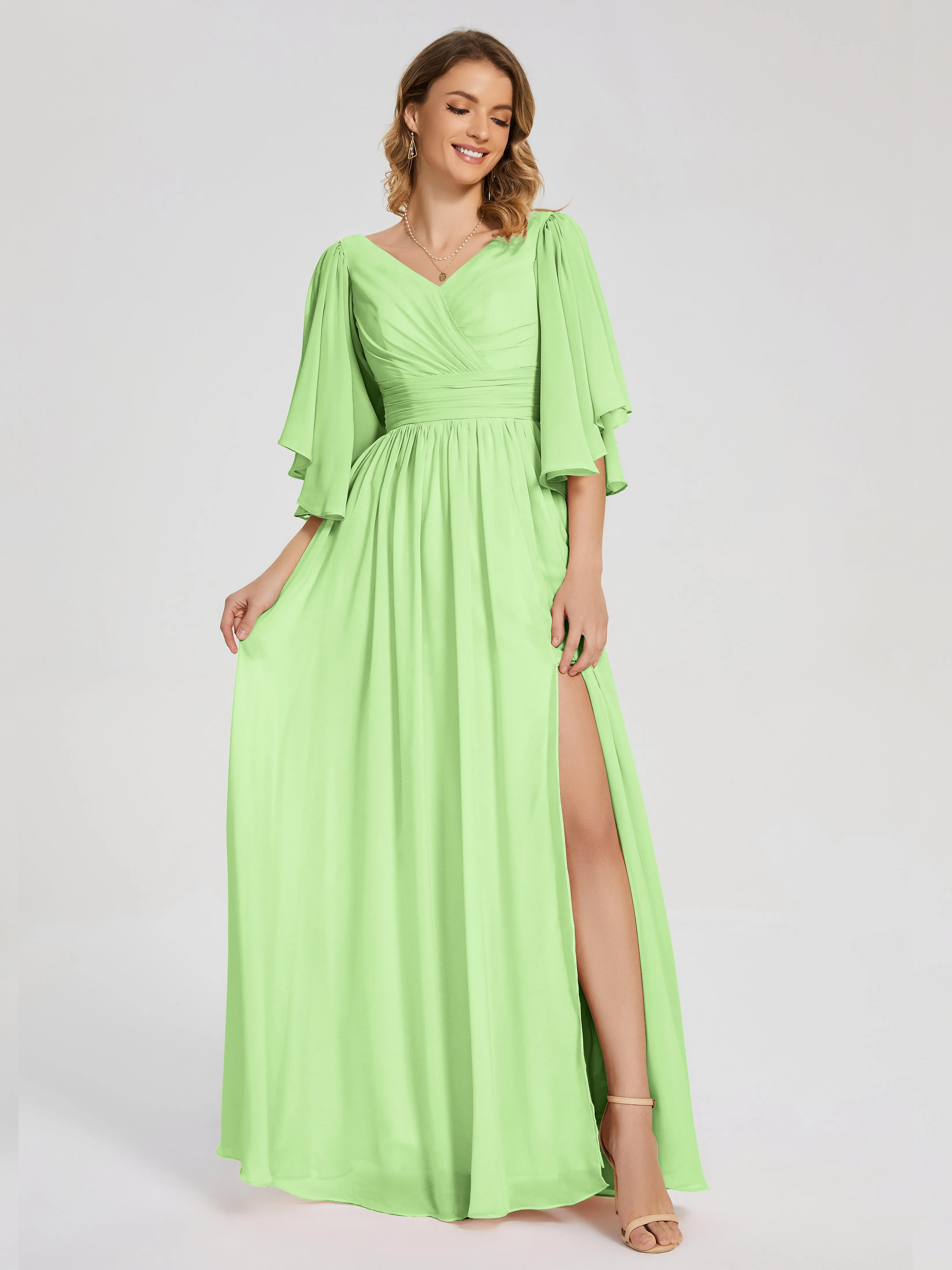 Giselle Pretty Corset Back Chiffon Bridesmaid Dresses