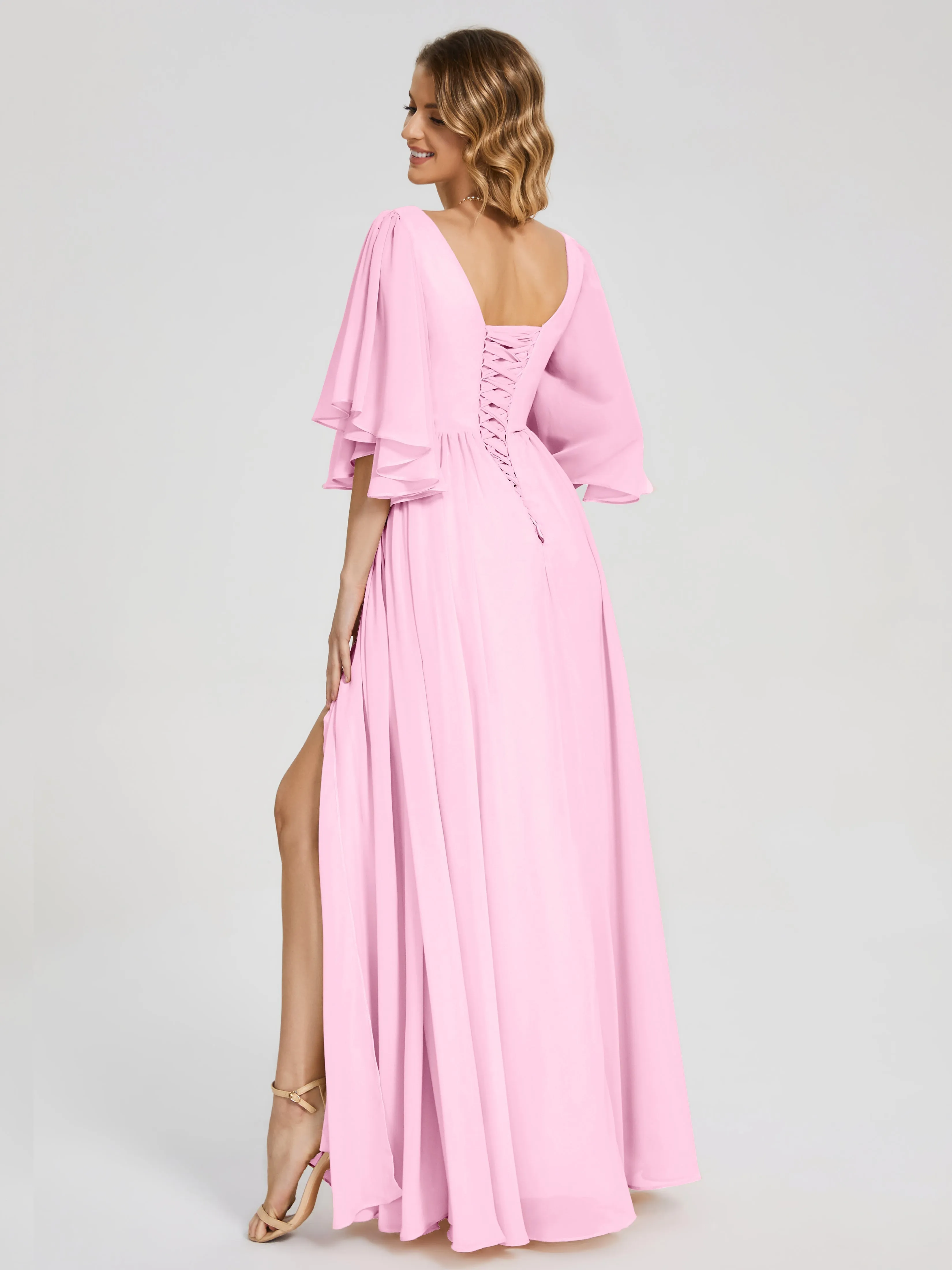 Giselle Pretty Corset Back Chiffon Bridesmaid Dresses