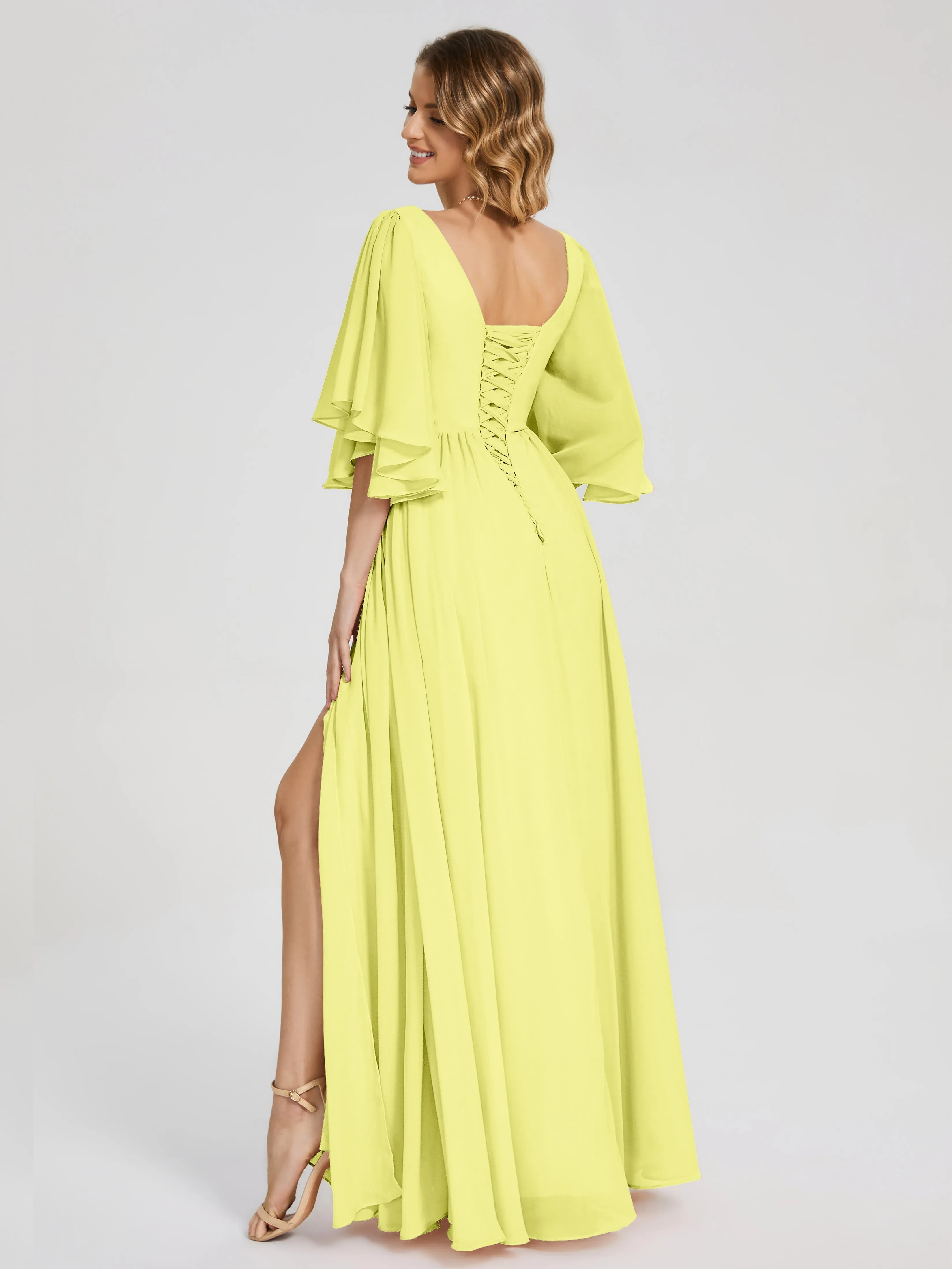 Giselle Pretty Corset Back Chiffon Bridesmaid Dresses