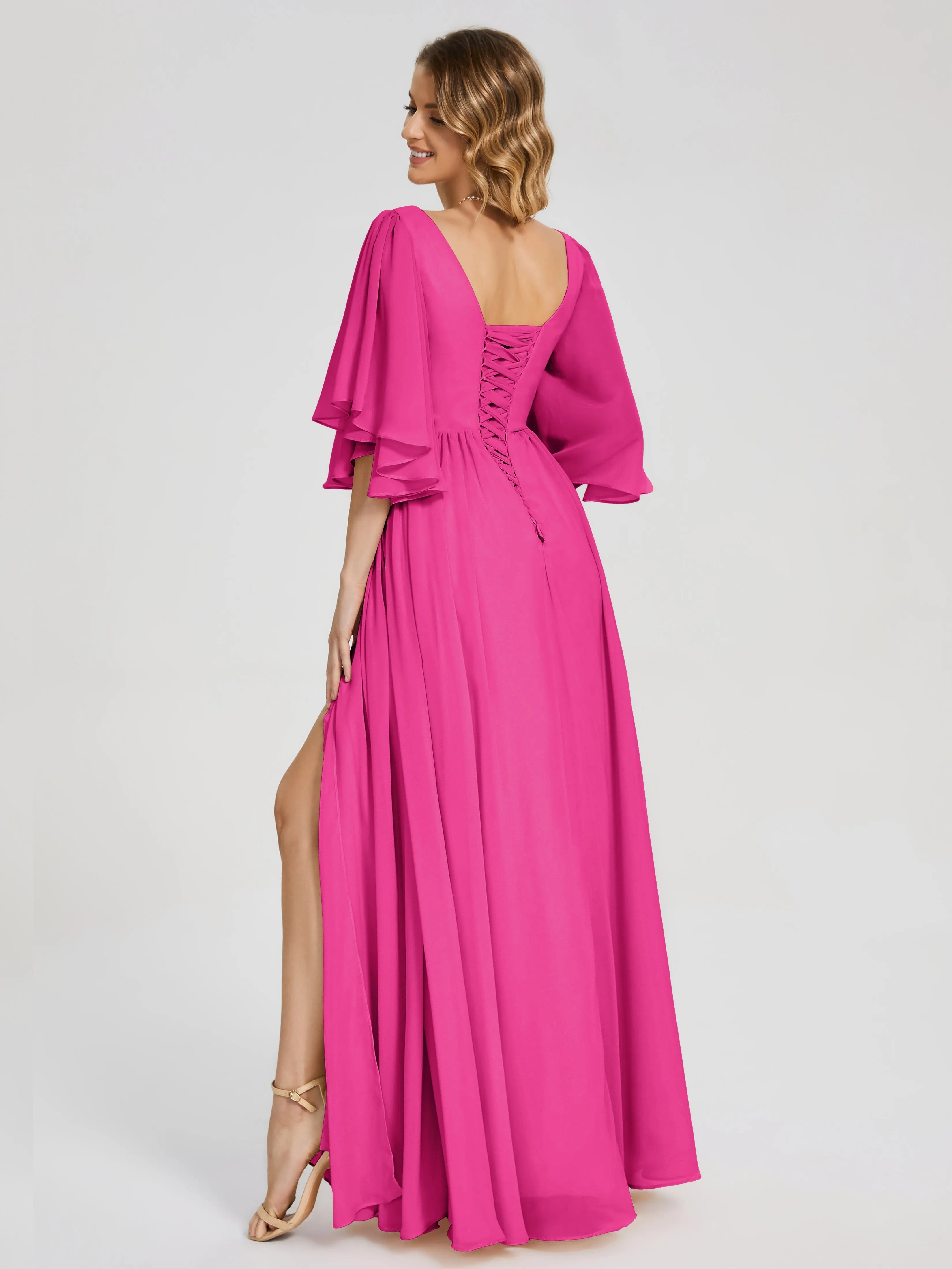 Giselle Pretty Corset Back Chiffon Bridesmaid Dresses
