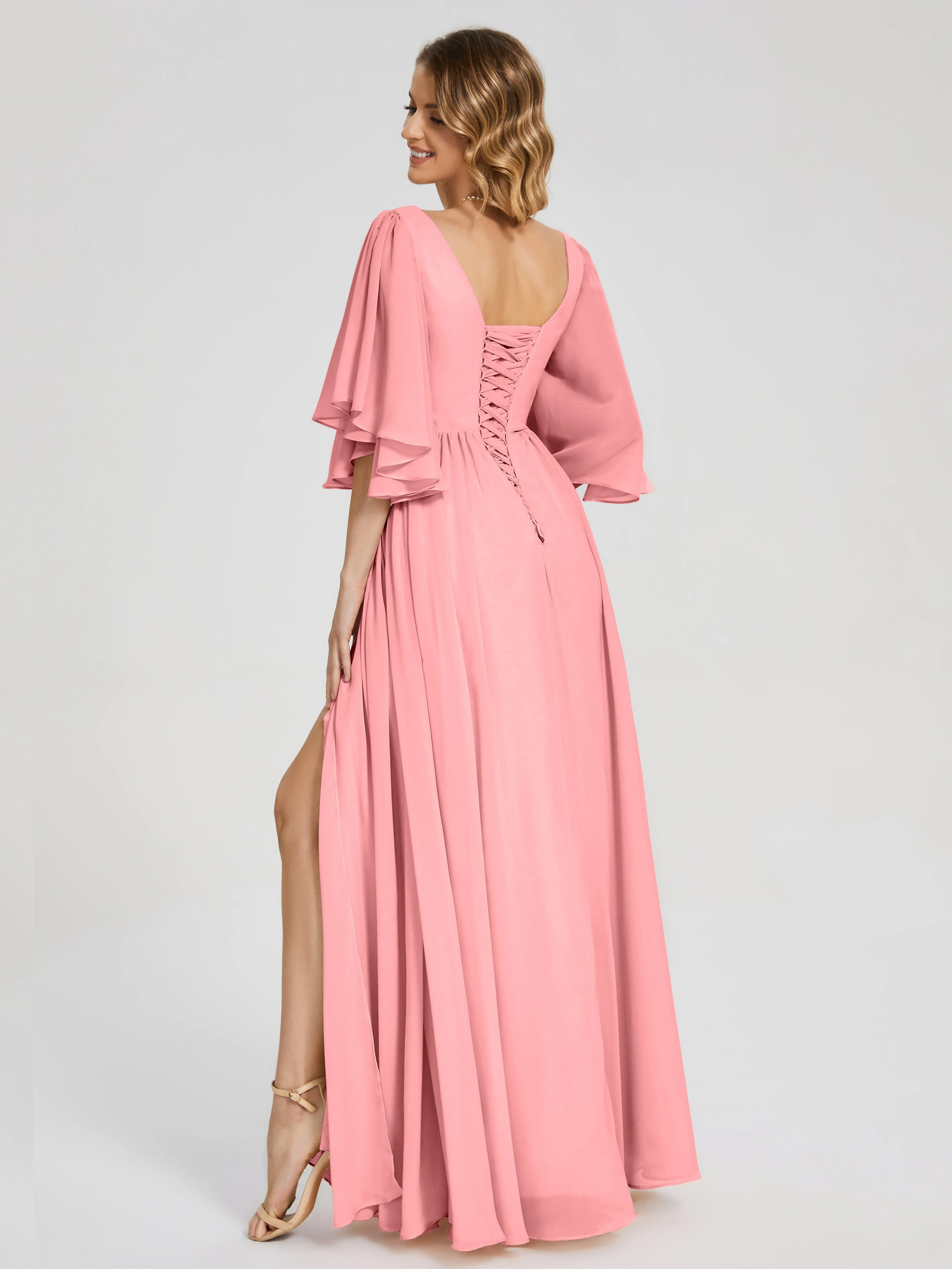 Giselle Pretty Corset Back Chiffon Bridesmaid Dresses