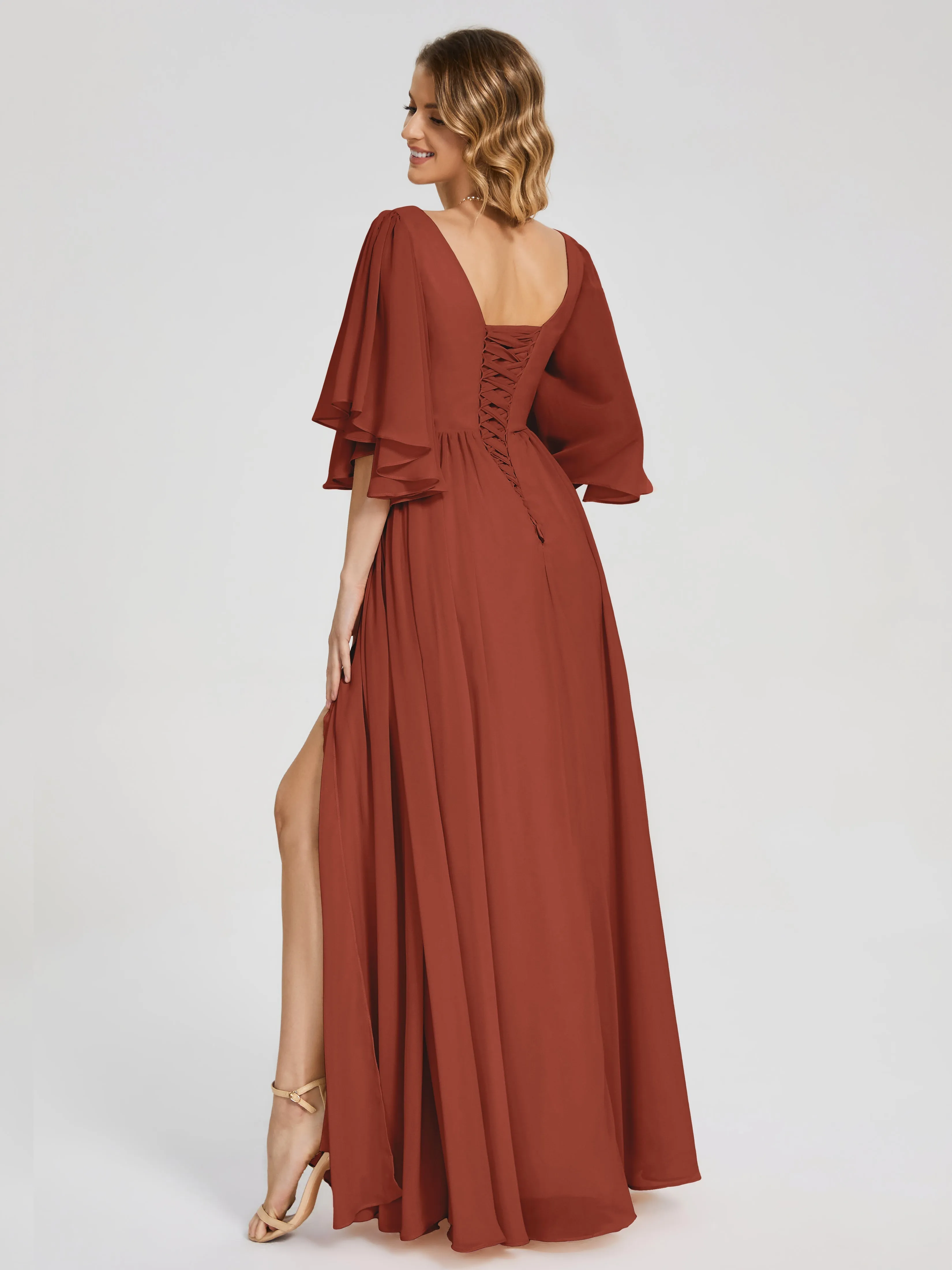 Giselle Pretty Corset Back Chiffon Bridesmaid Dresses