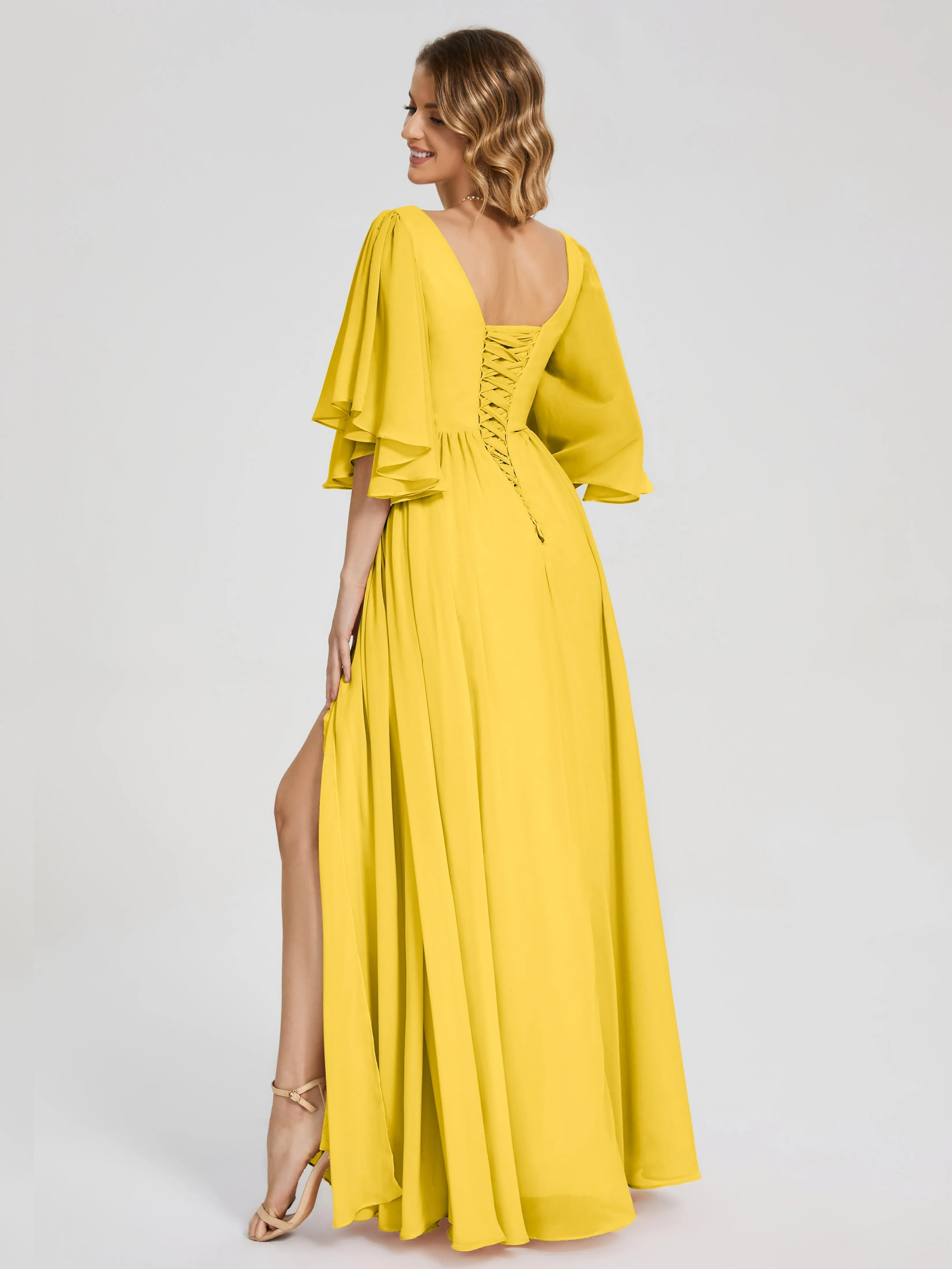 Giselle Pretty Corset Back Chiffon Bridesmaid Dresses