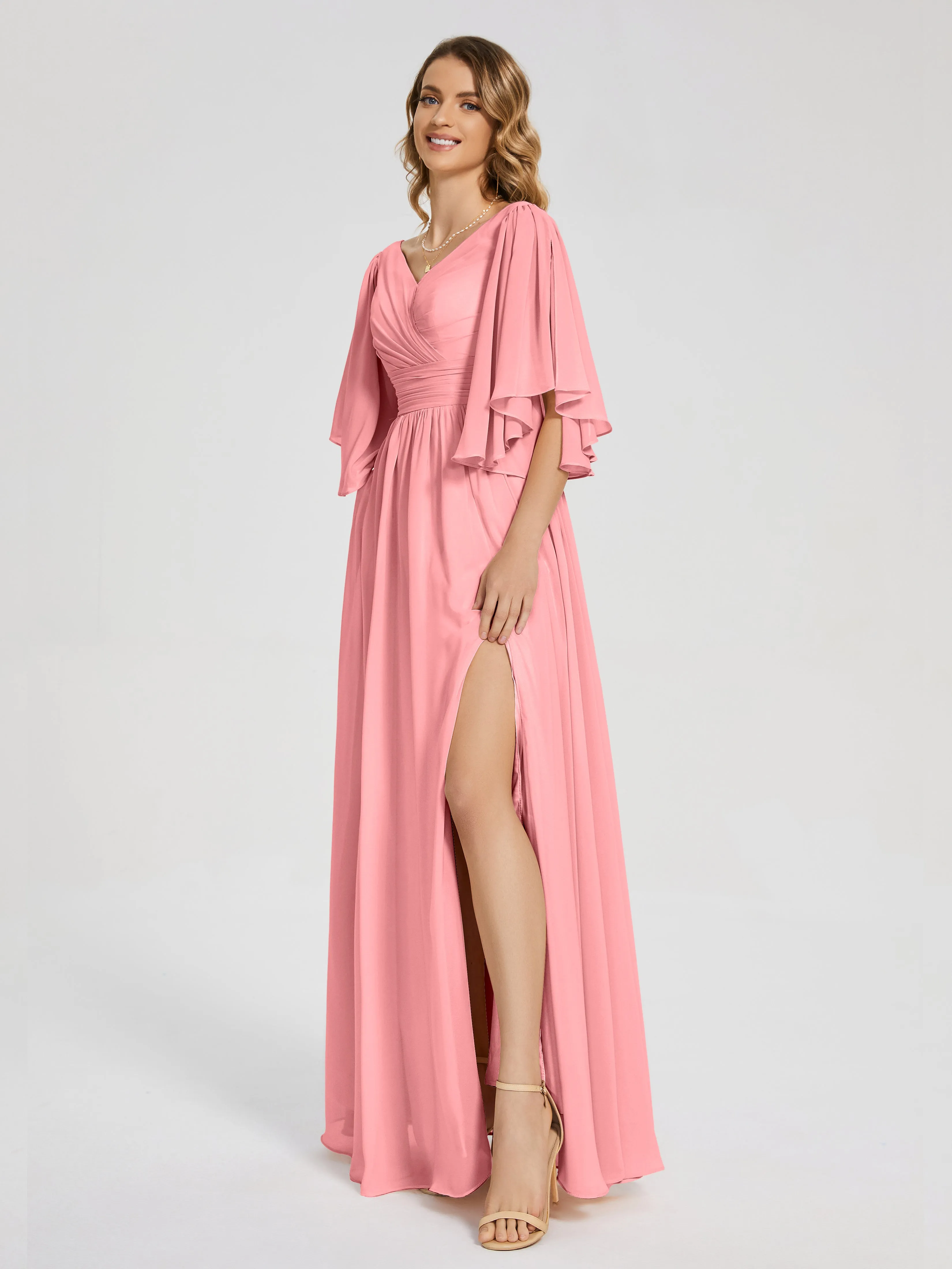 Giselle Pretty Corset Back Chiffon Bridesmaid Dresses