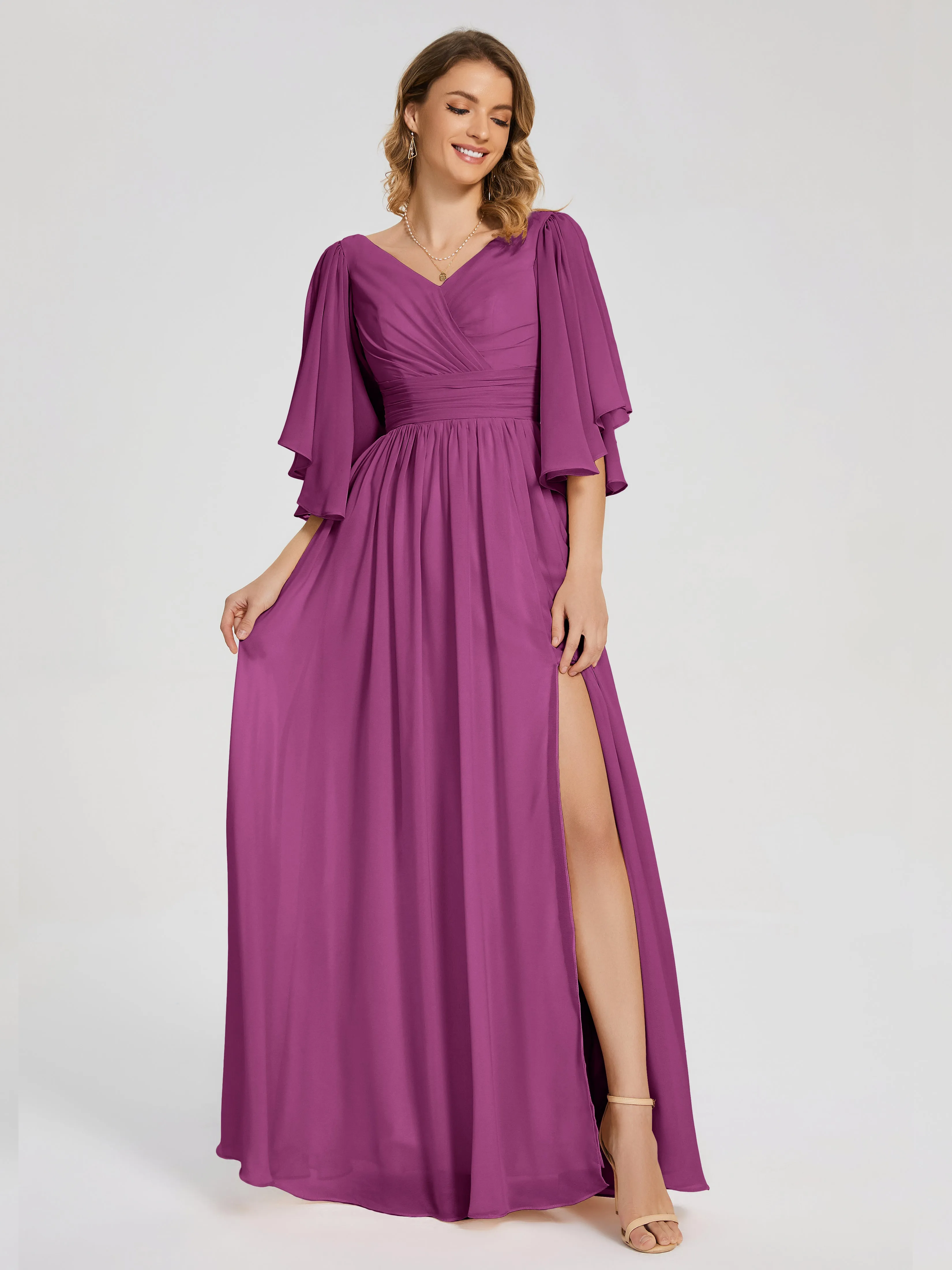 Giselle Pretty Corset Back Chiffon Bridesmaid Dresses