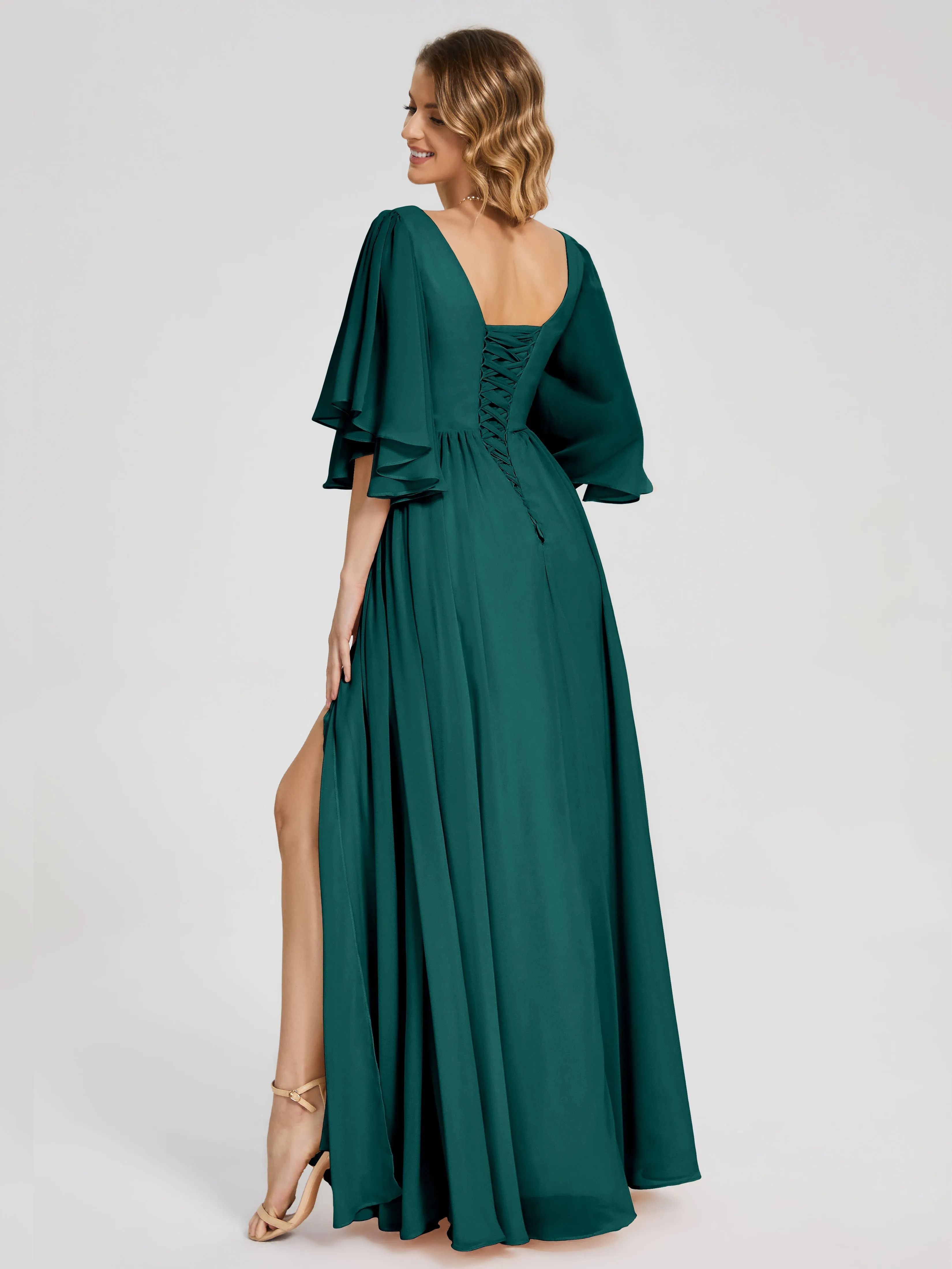 Giselle Pretty Corset Back Chiffon Bridesmaid Dresses