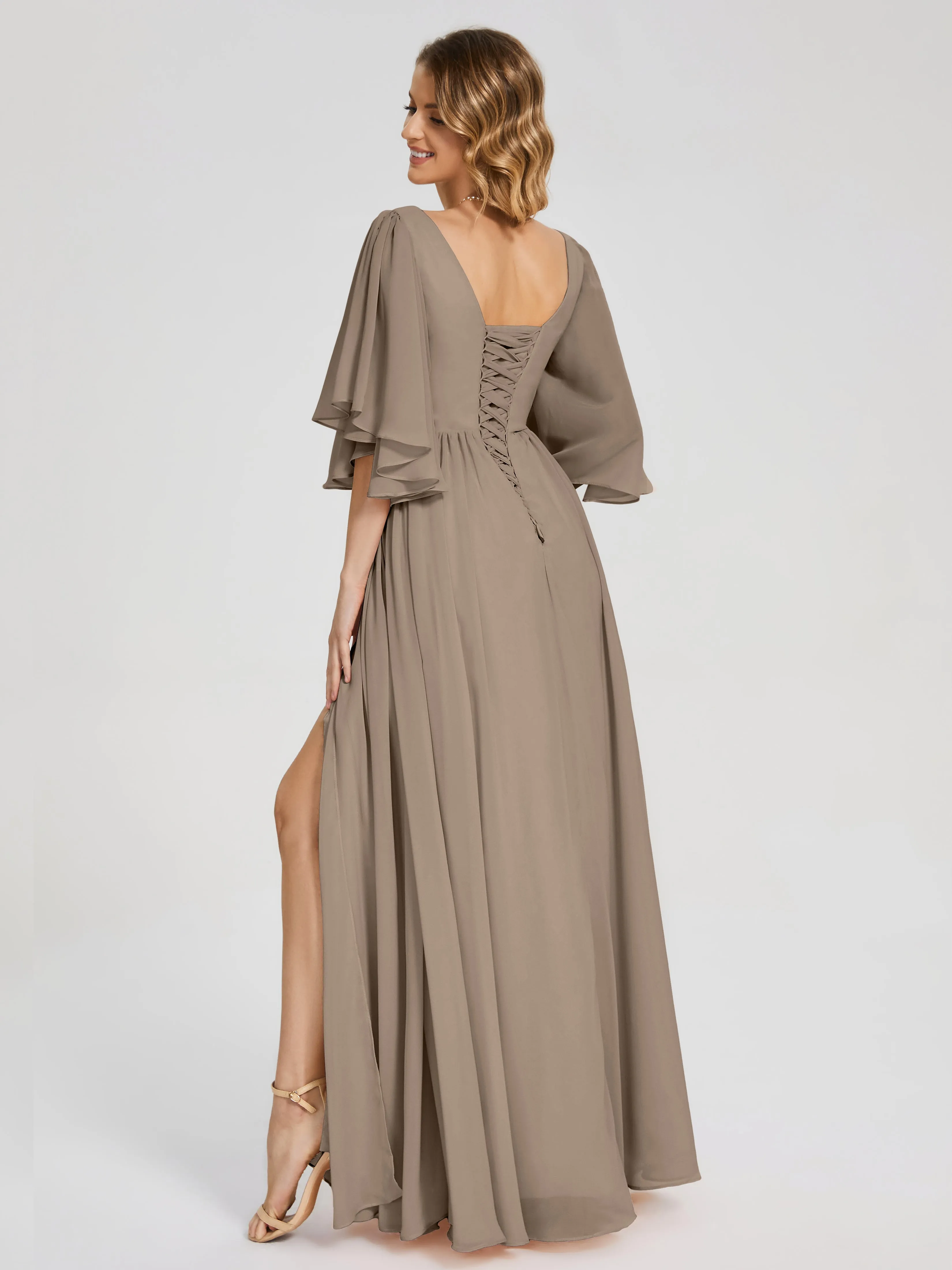 Giselle Pretty Corset Back Chiffon Bridesmaid Dresses