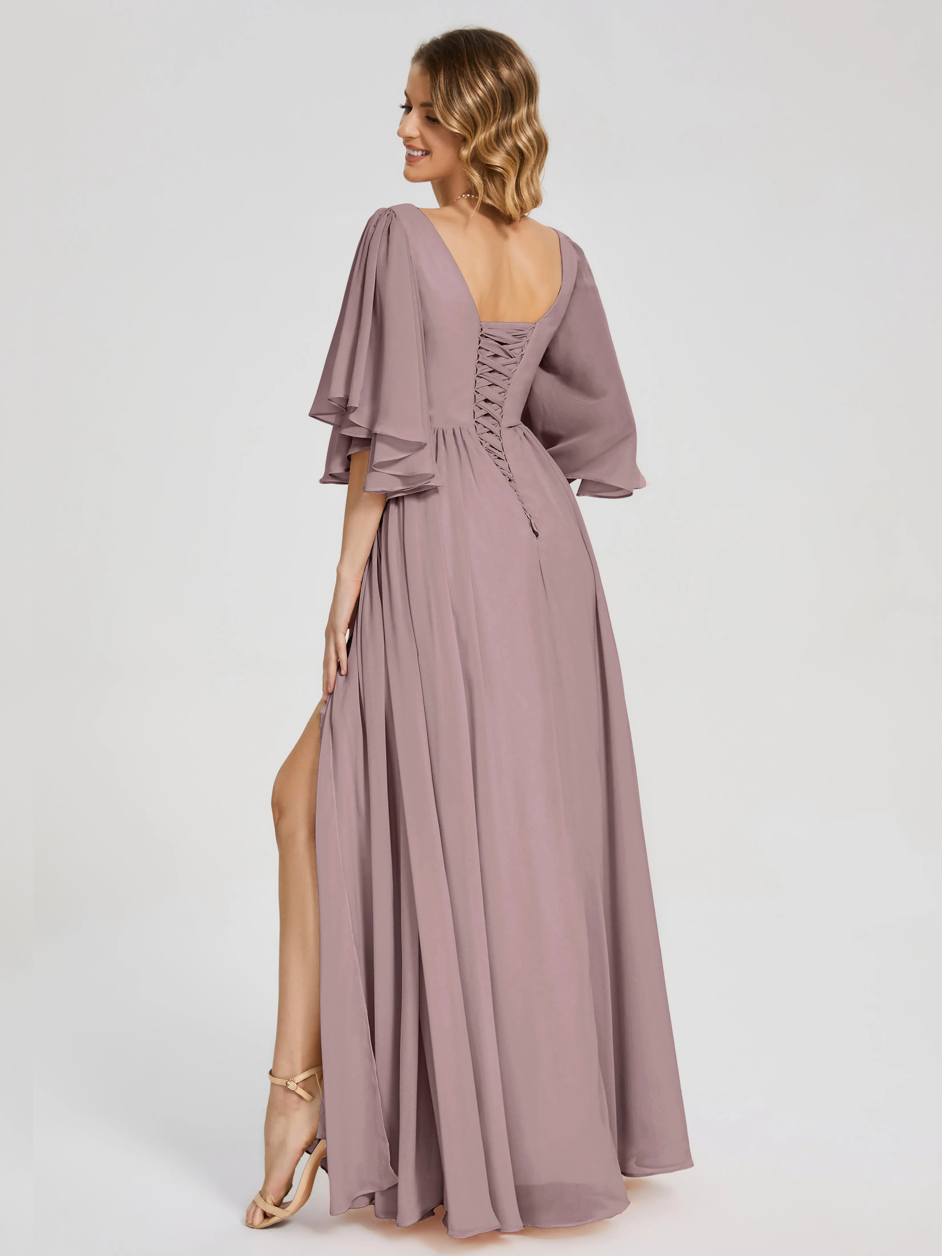 Giselle Pretty Corset Back Chiffon Bridesmaid Dresses