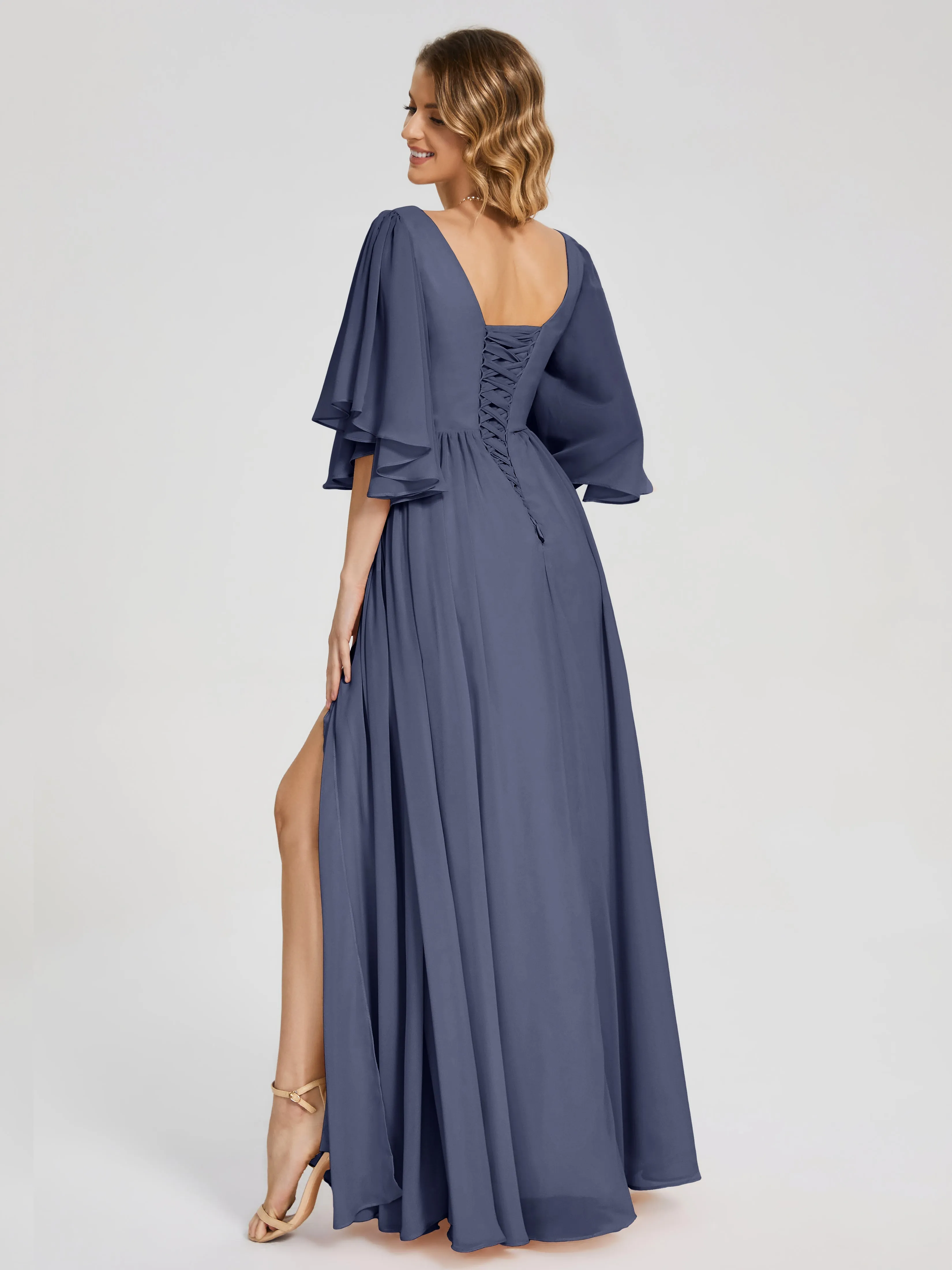 Giselle Pretty Corset Back Chiffon Bridesmaid Dresses
