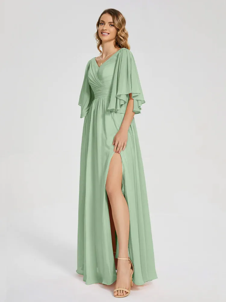 Giselle Pretty Corset Back Chiffon Bridesmaid Dresses