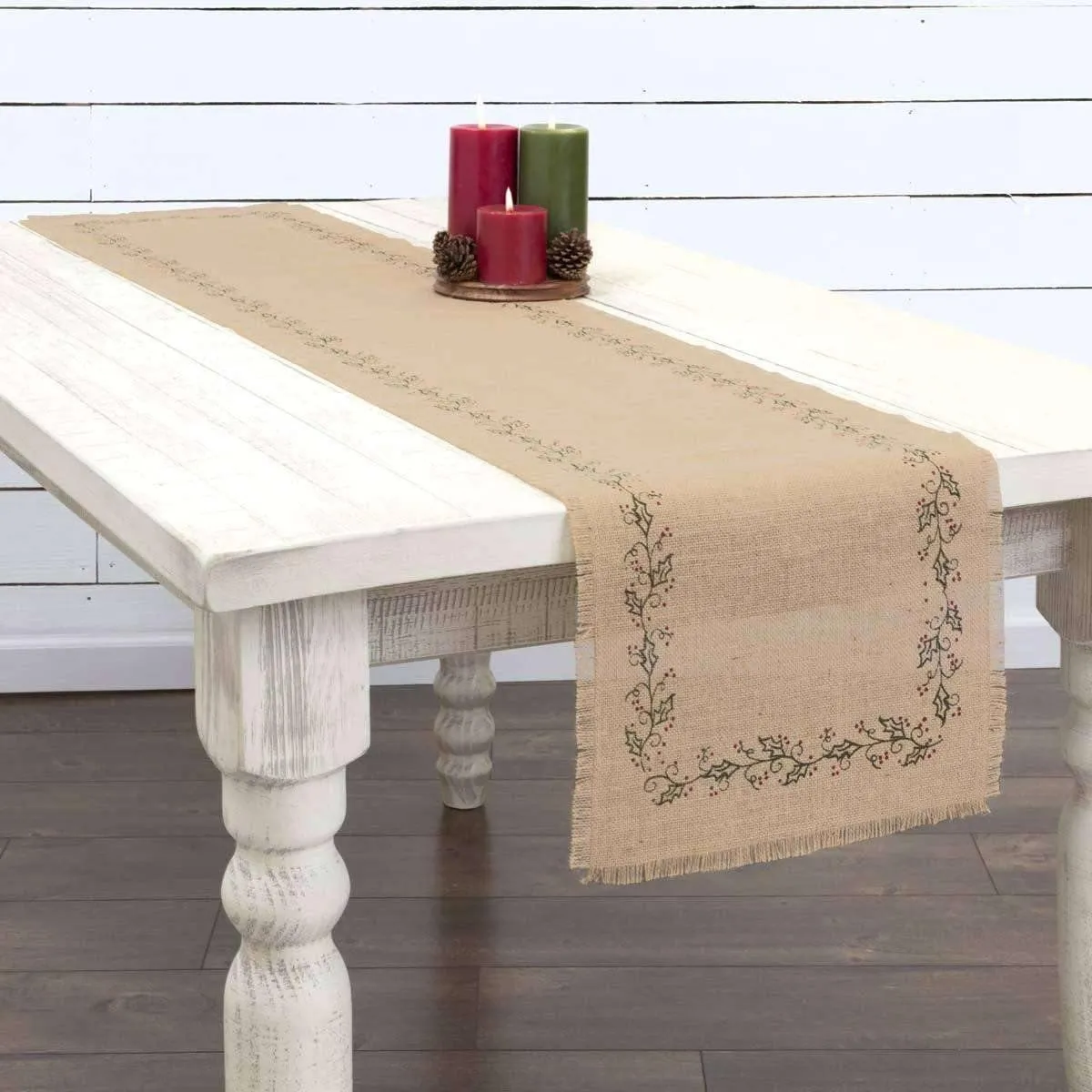 Jute Burlap Ivy Runner 13x72 VHC Brands