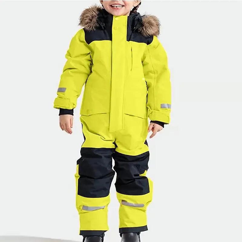Kids One Piece Snowsuit Girl Boy Ski Snowboard Jumpsuits
