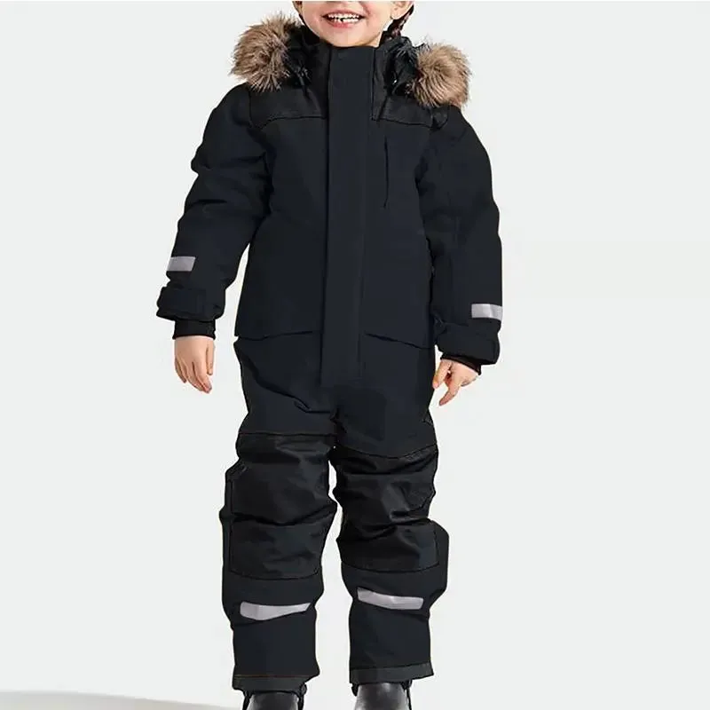 Kids One Piece Snowsuit Girl Boy Ski Snowboard Jumpsuits