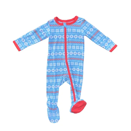 Kozi & Co Zipper Footie - Nordic Blue