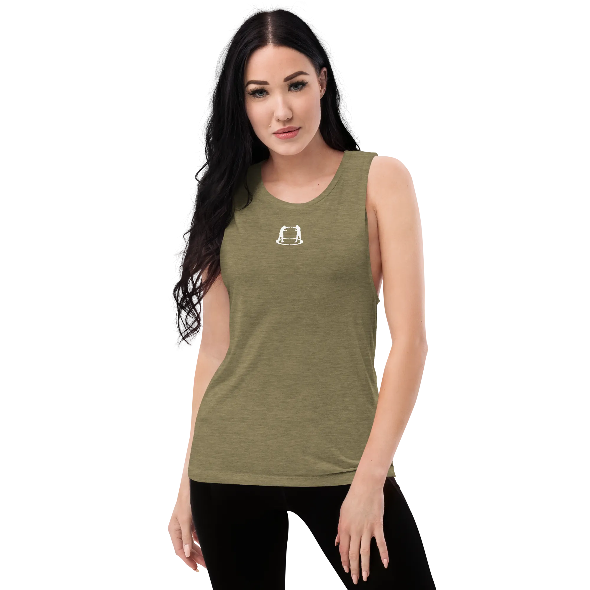 Ladies’ Muscle Tank fighter logo