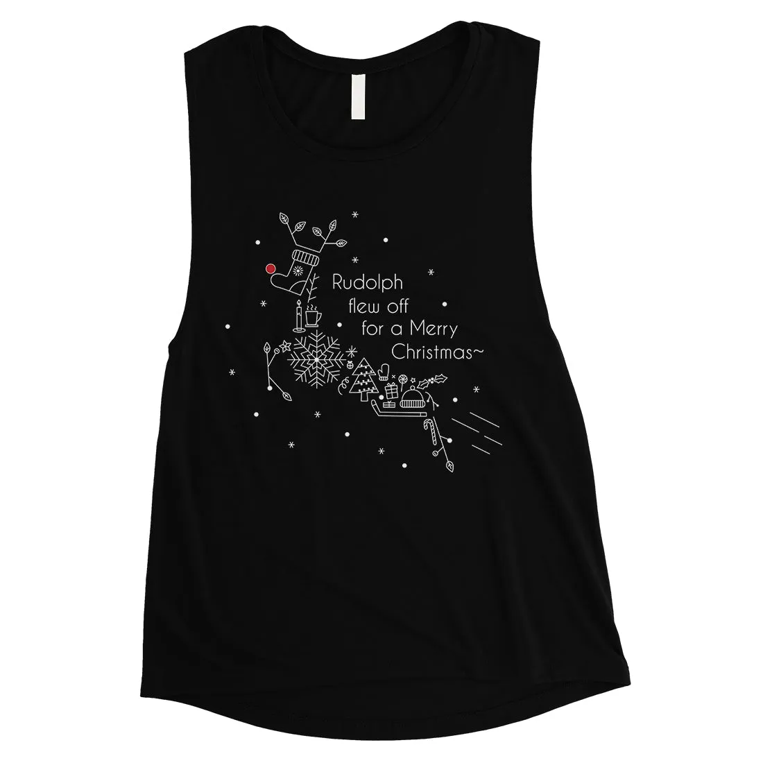 Line Art Rudolph Womens Muscle Shirt