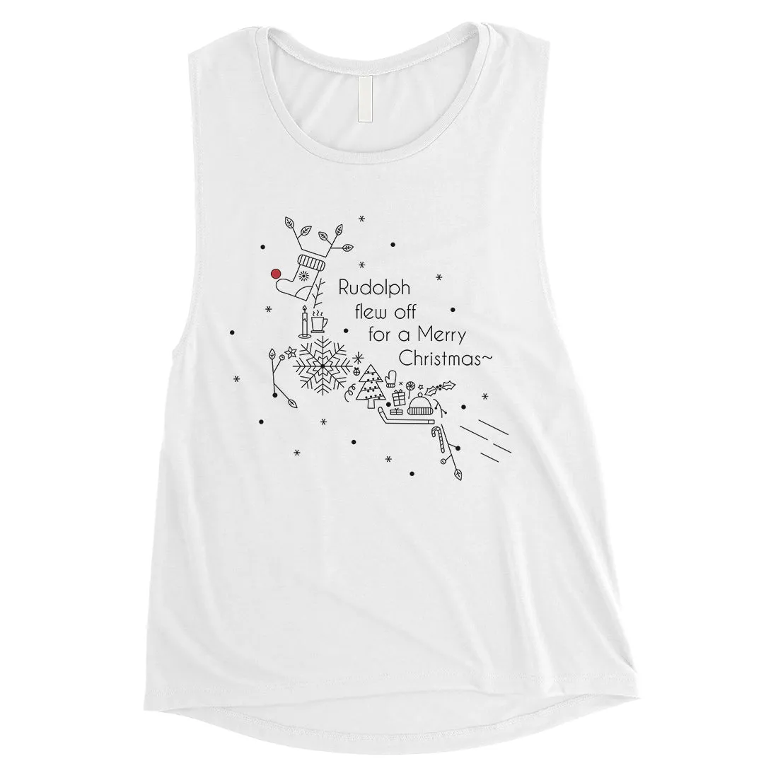Line Art Rudolph Womens Muscle Shirt
