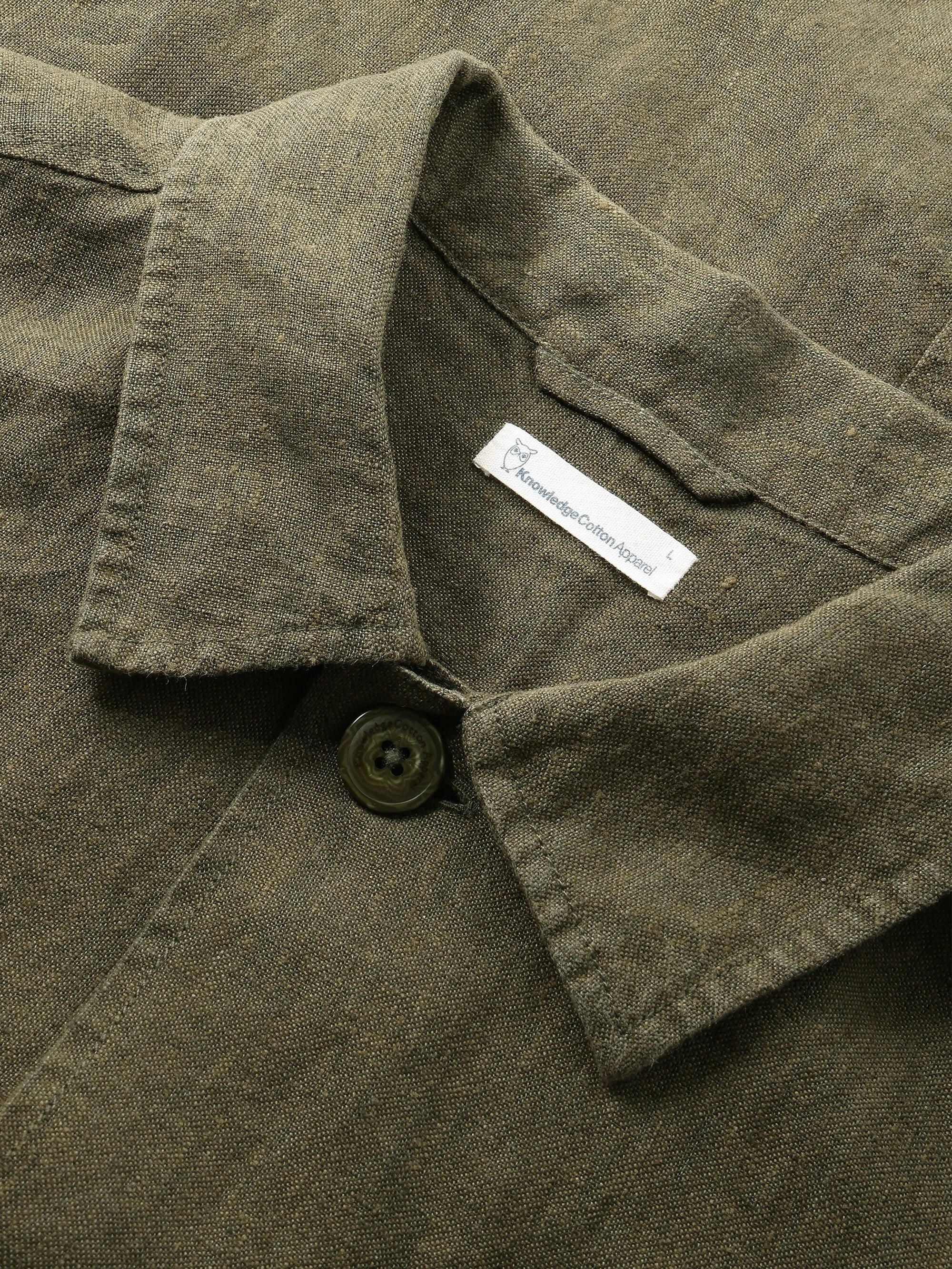Linen overshirt - Burned Olive