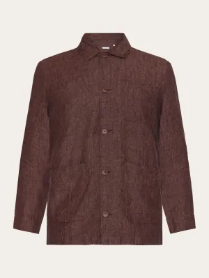 Linen overshirt - Chocolate Malt