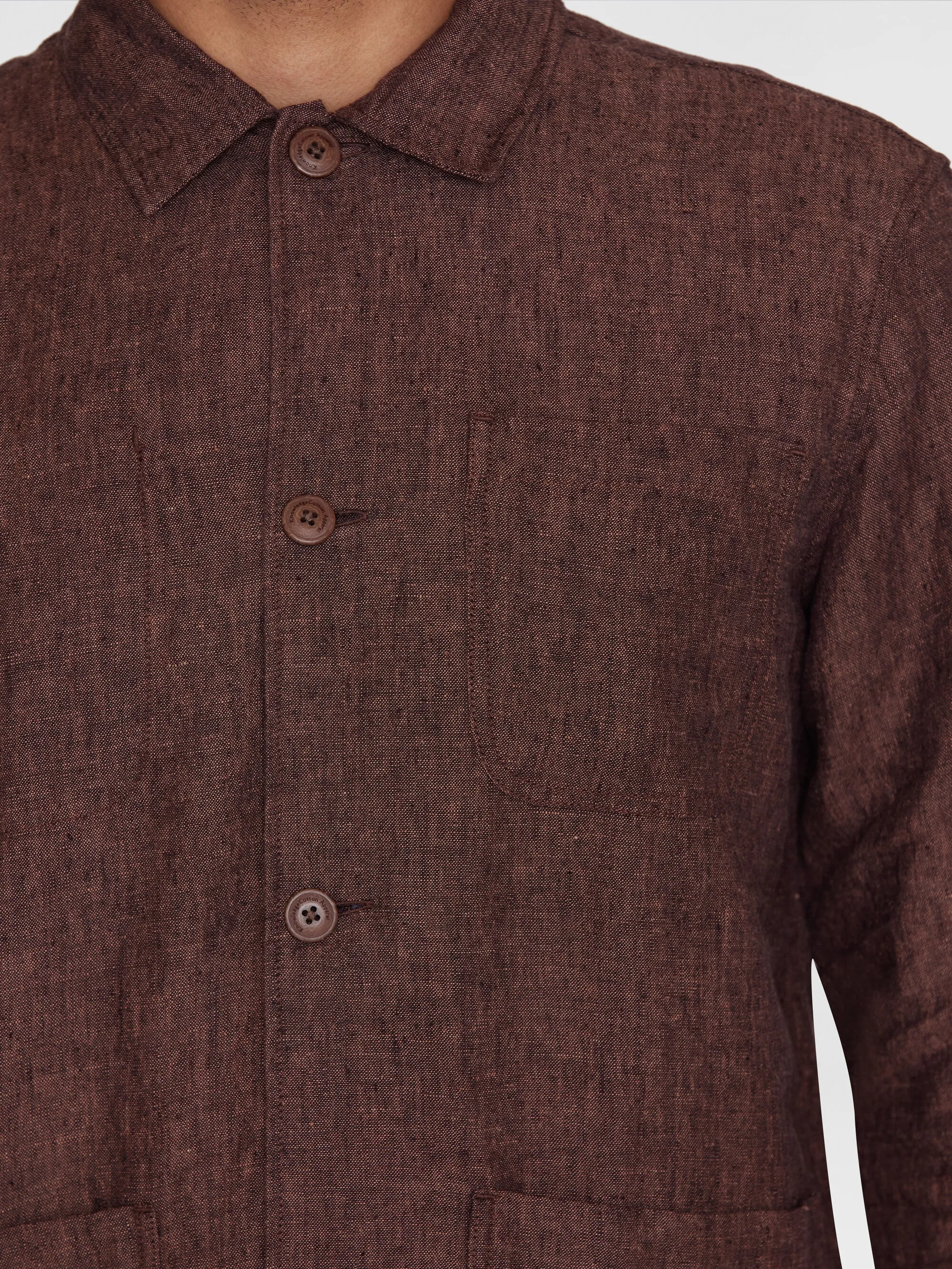 Linen overshirt - Chocolate Malt