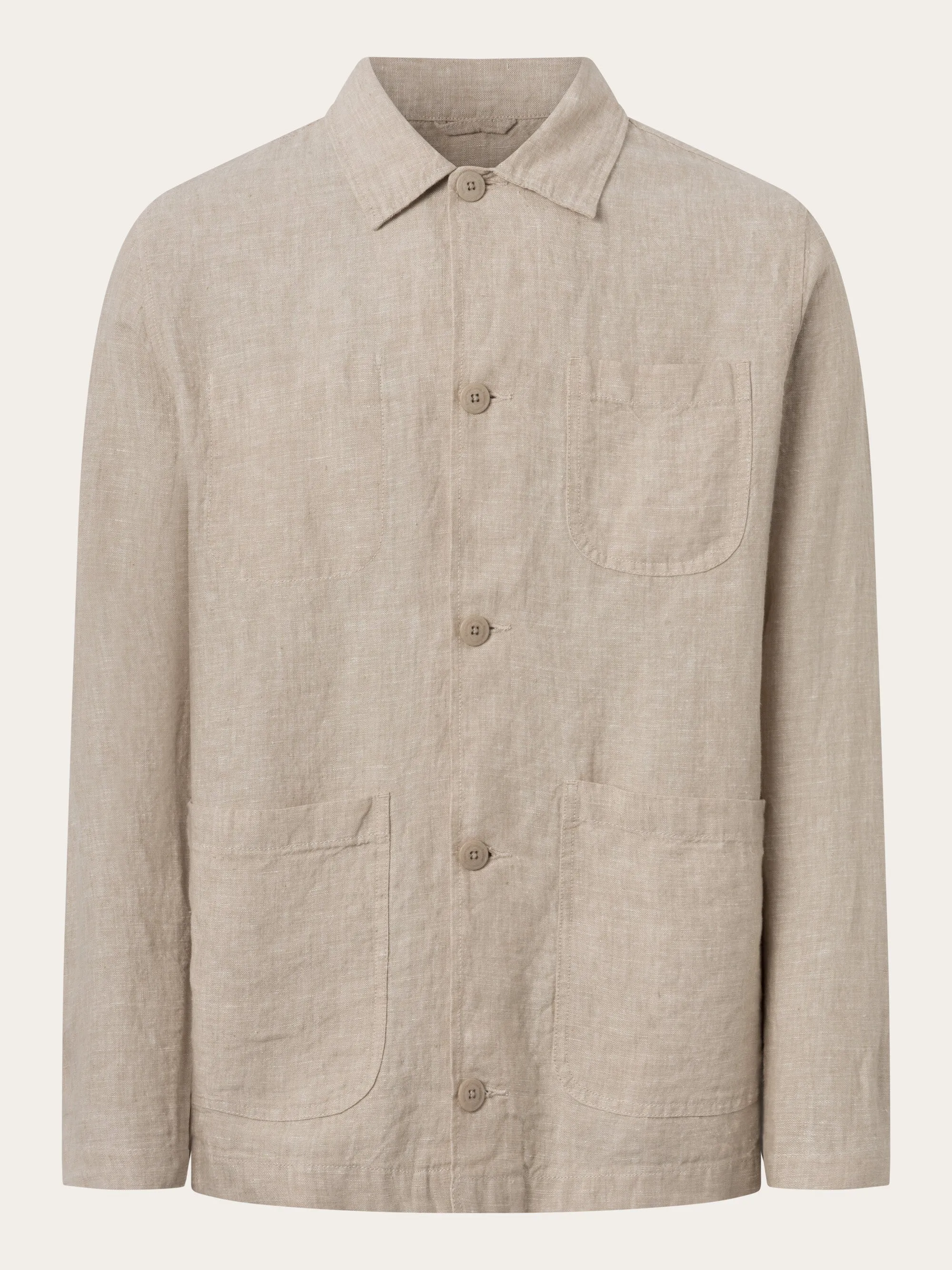 Linen overshirt - Light feather gray