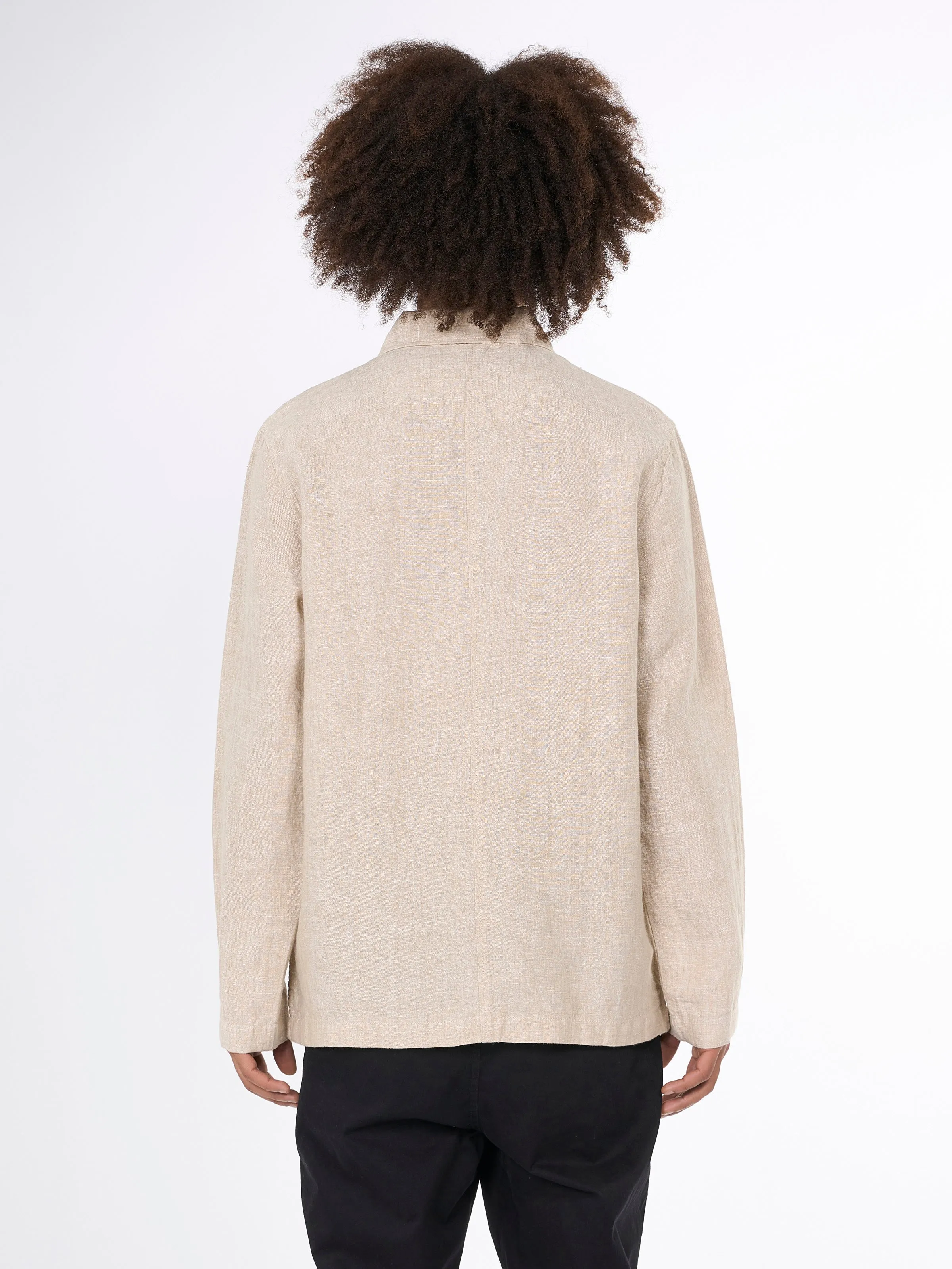 Linen overshirt - Light feather gray