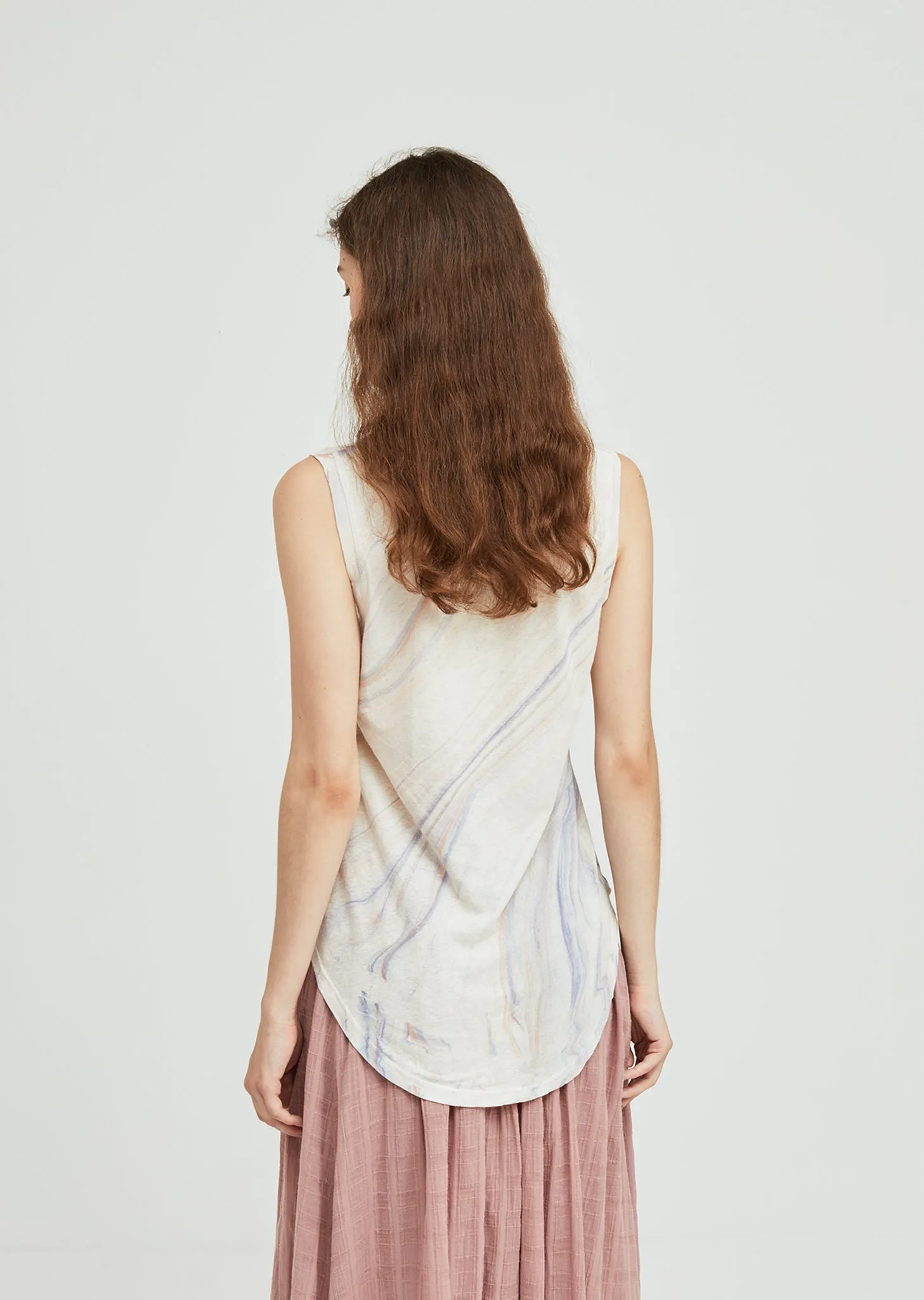 Marble Linen Muscle Tee
