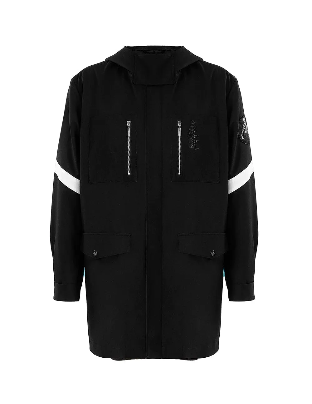 Men Embroidered Badge Windbreaker