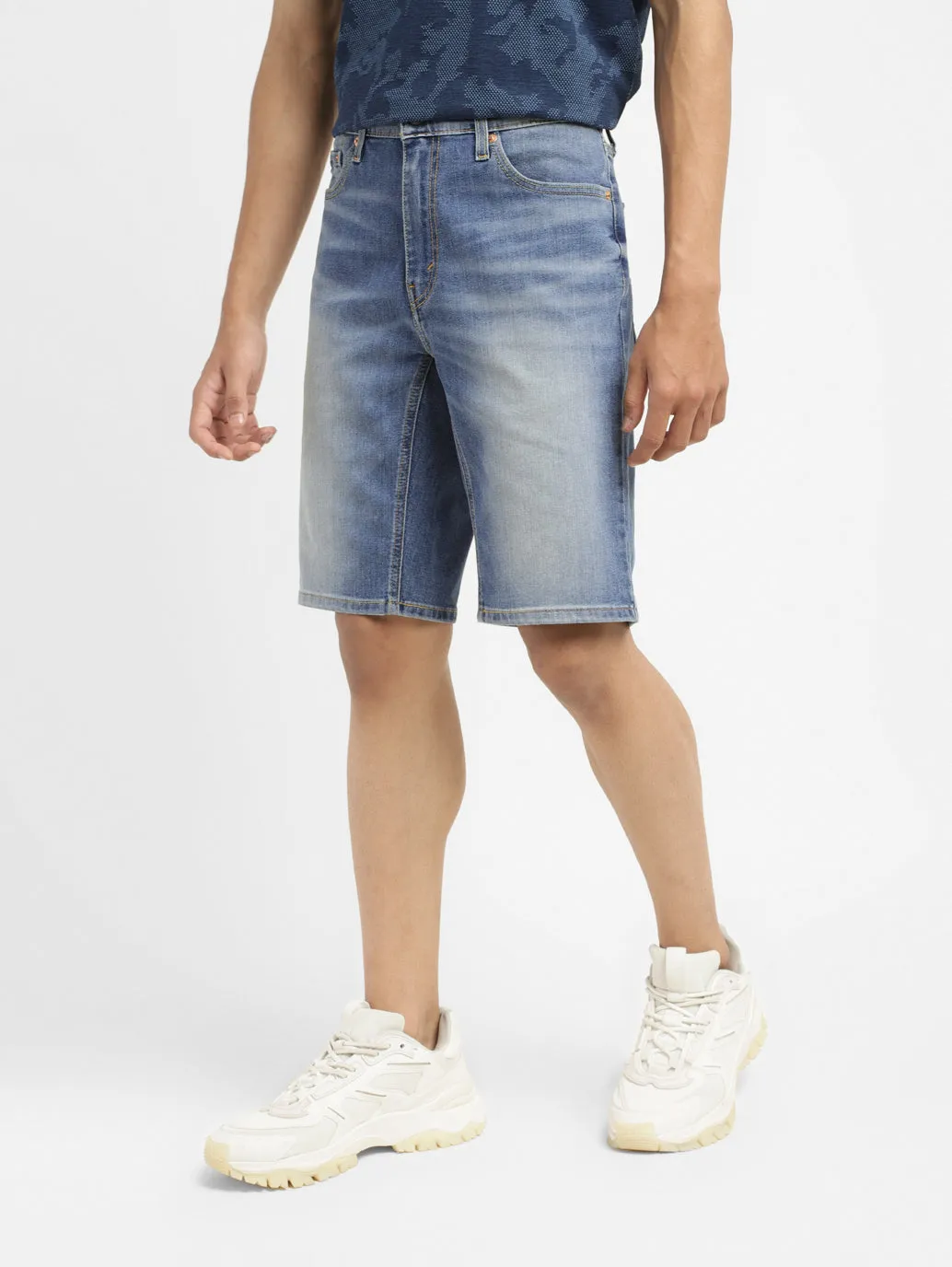 Men's Mid Indigo Skinny Fit Shorts