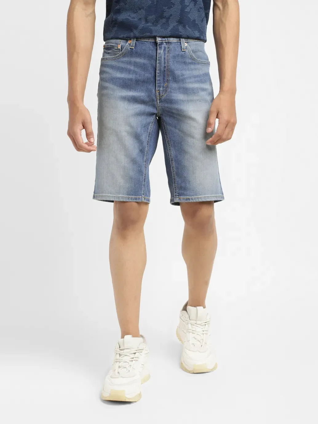 Men's Mid Indigo Skinny Fit Shorts