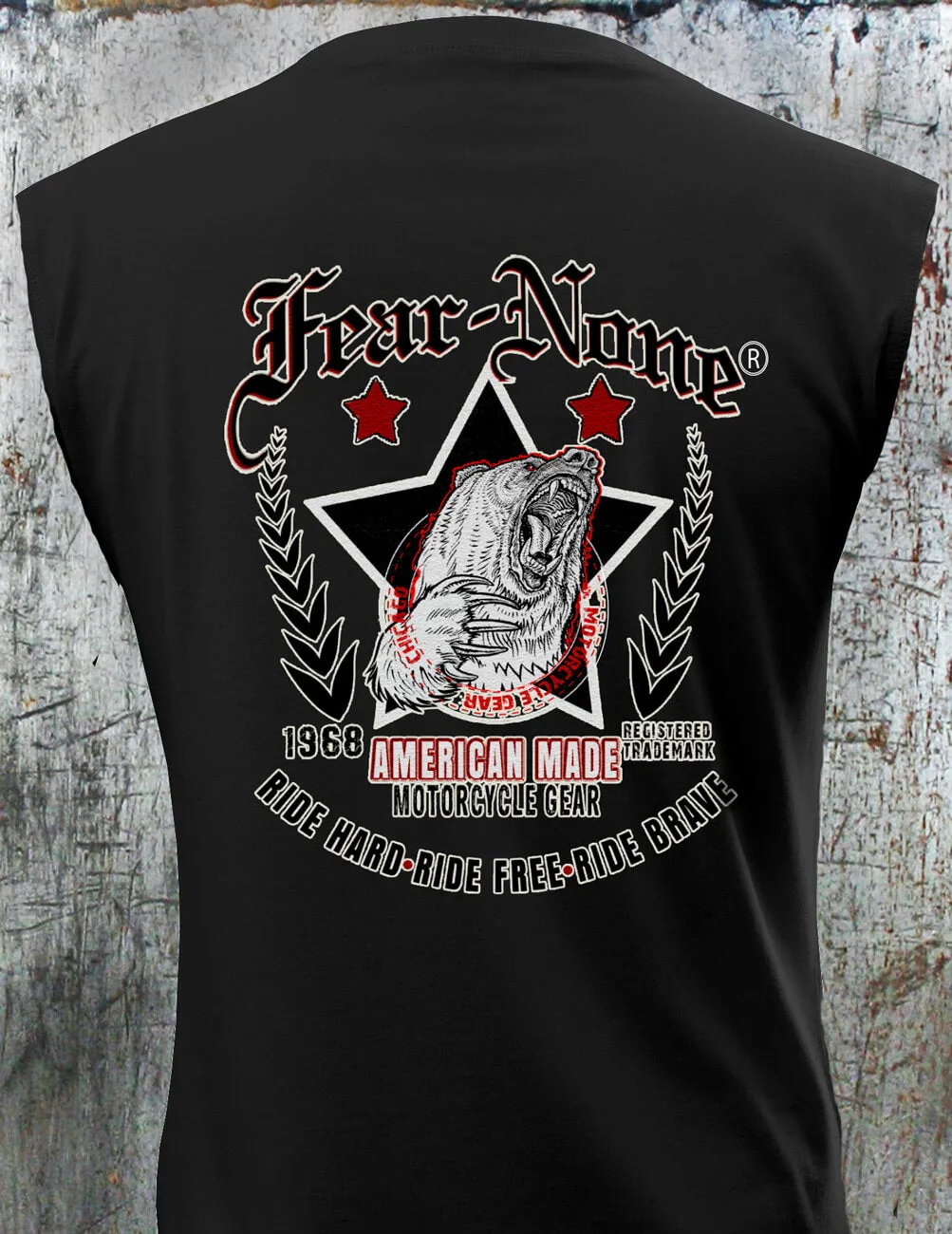 Men's "Custom Bear" sleeveless tee (back)