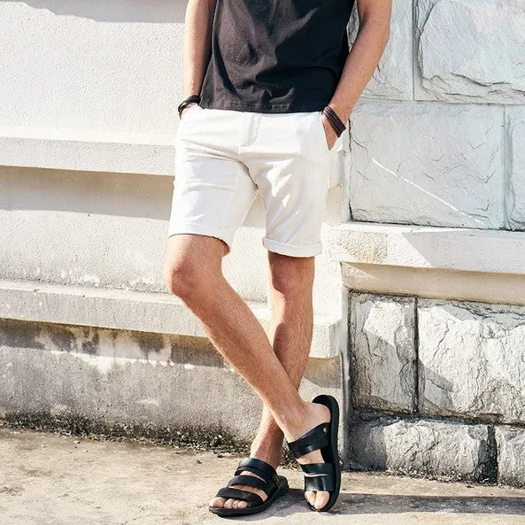Men's Summer Casual Cotton Knee-Length Shorts