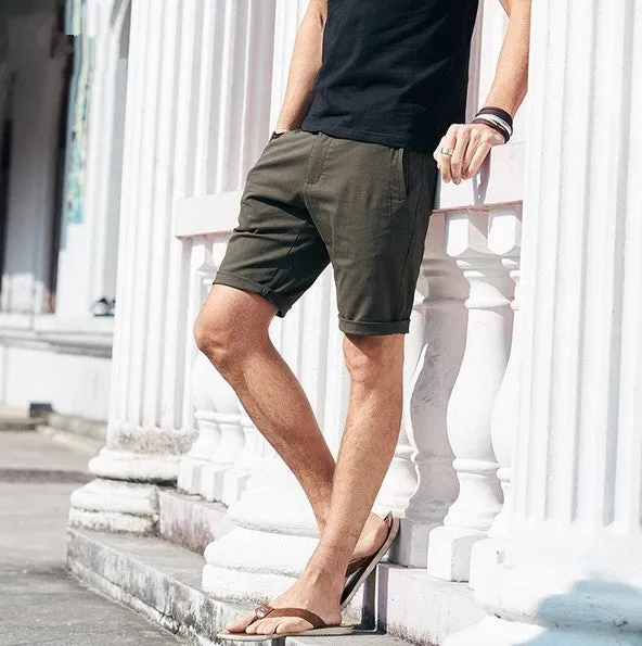 Men's Summer Casual Cotton Knee-Length Shorts