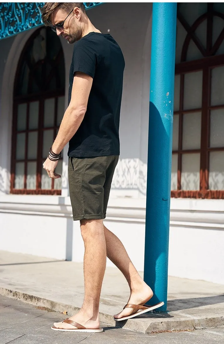 Men's Summer Casual Cotton Knee-Length Shorts