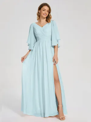 Mist Bridesmaid Dress Giselle Pretty Corset Back Chiffon Bridesmaid Dresses