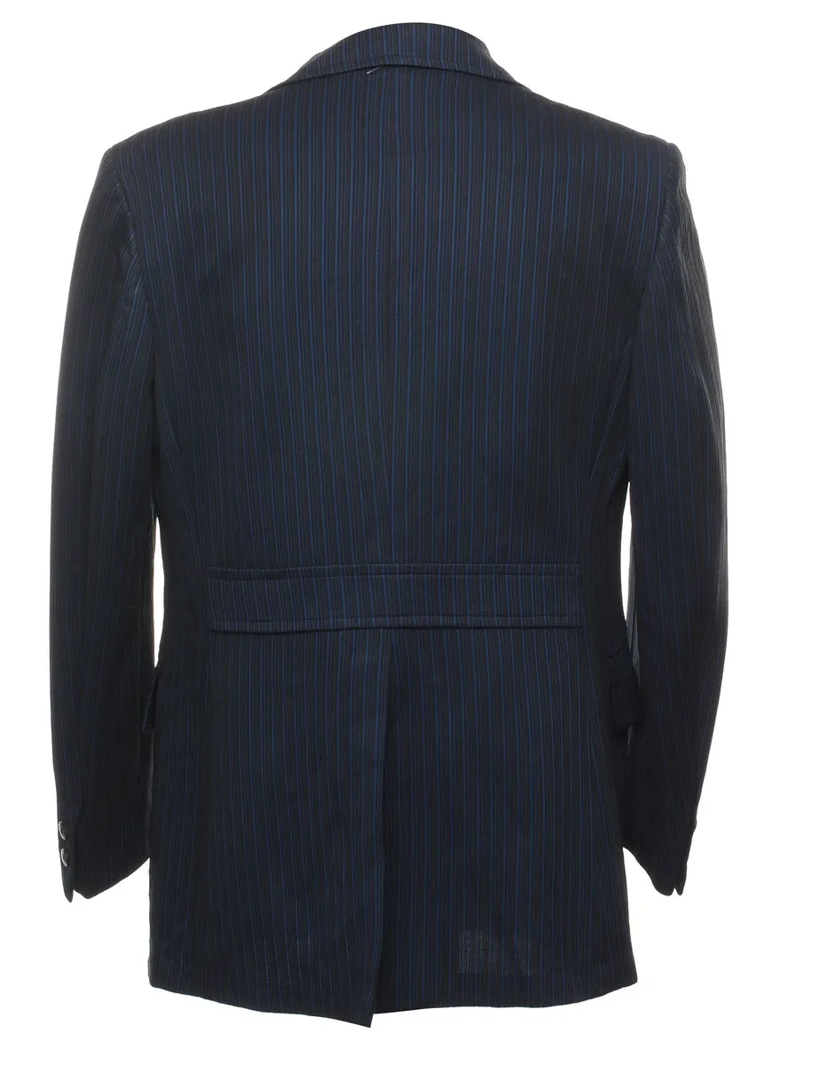 Navy Striped Classic Blazer - M
