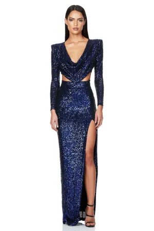 NOOKIE Pandora Long Sleeve Gown (Blue) - RRP $508